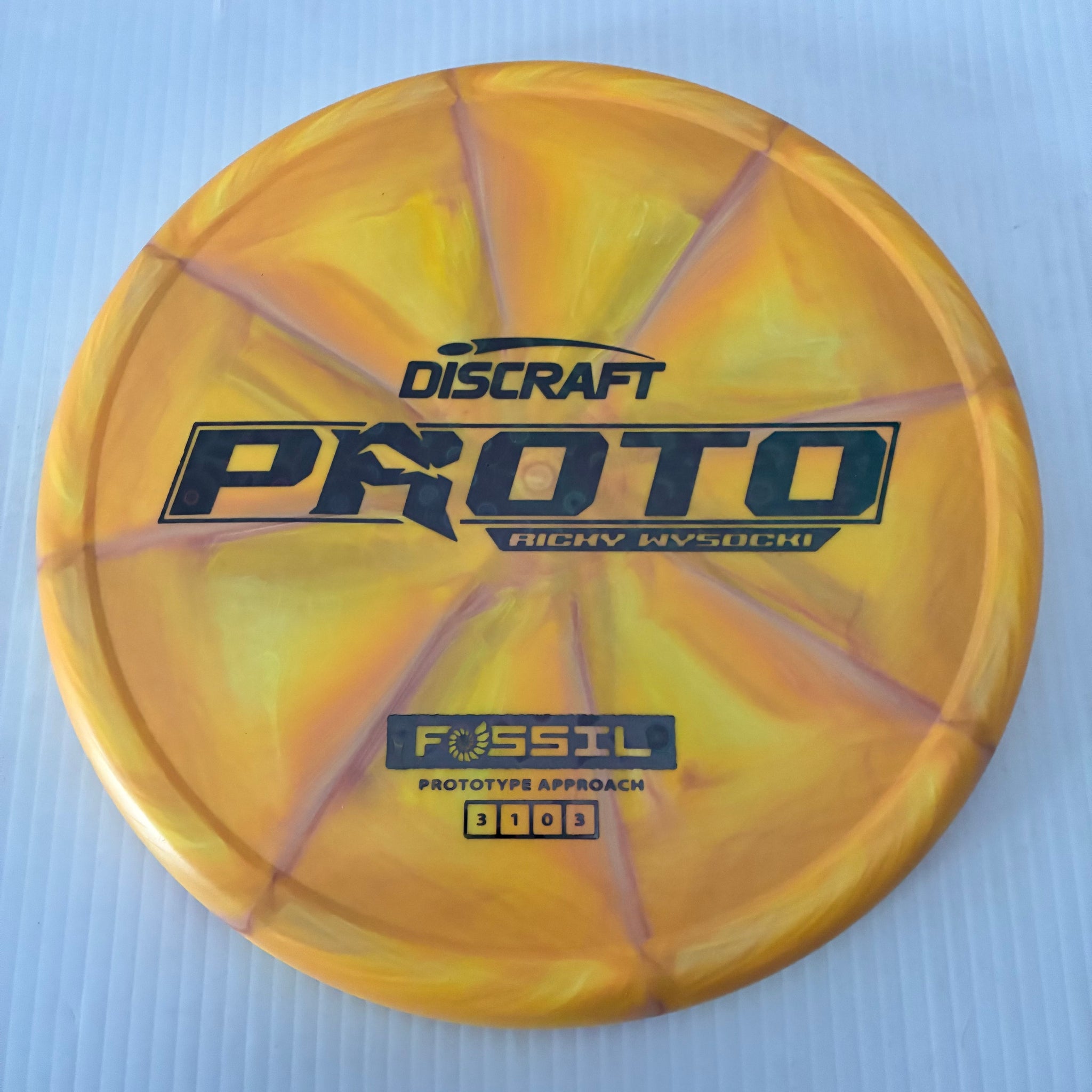 Discraft Ricky Wysocki Prototype Swirly CT Crazy Tuff Fossil 3/1/0/3