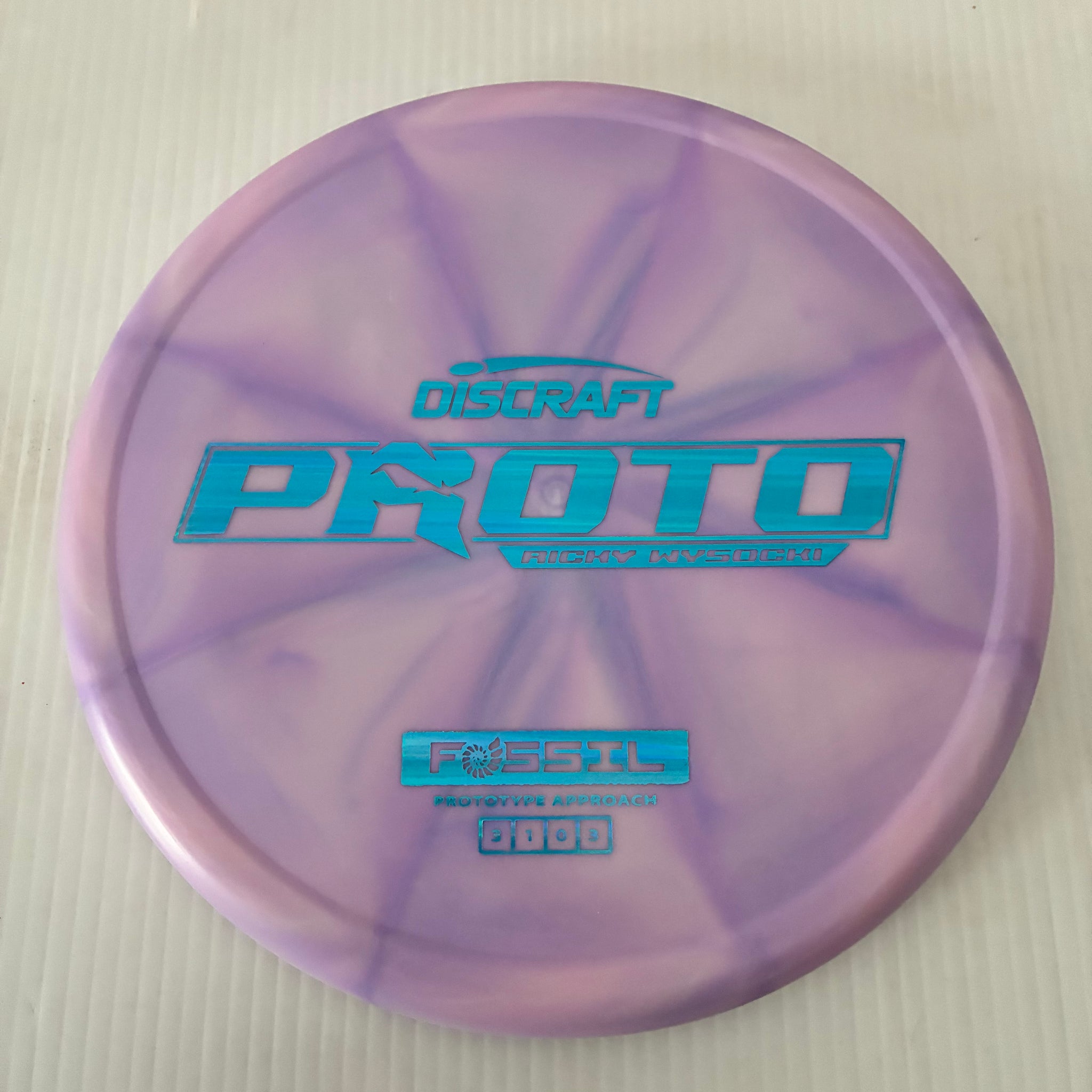 Discraft Ricky Wysocki Prototype Swirly CT Crazy Tuff Fossil 3/1/0/3