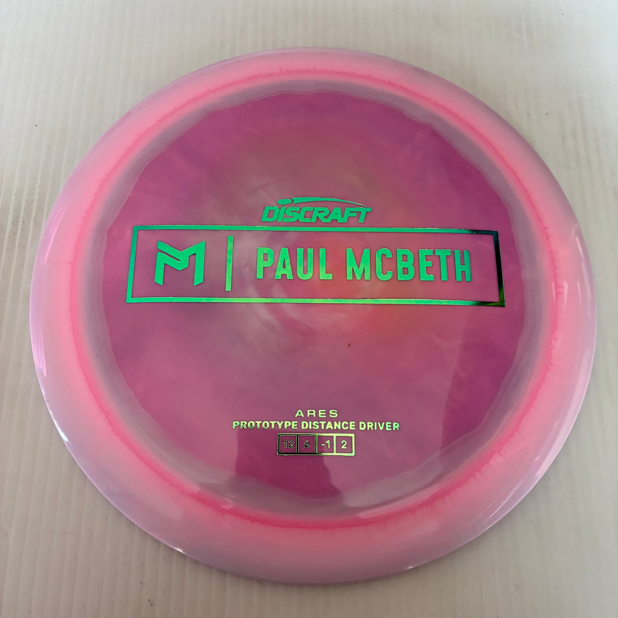Discraft Paul McBeth Prototype Swirly ESP Ares 12/6/-1/2