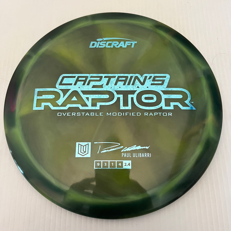 Discraft 2025 Paul Ulibarri Tour Series Swirl Z Captain's Raptor 9/3/1/4