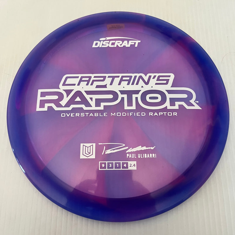 Discraft 2025 Paul Ulibarri Tour Series Swirl Z Captain's Raptor 9/3/1/4