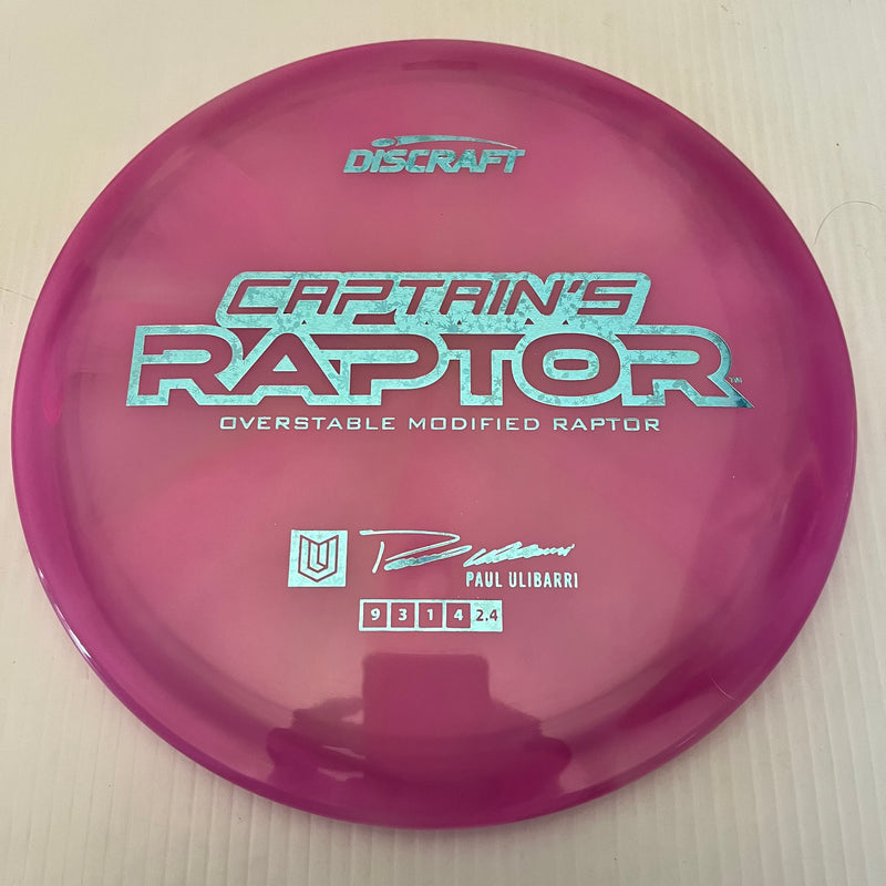 Discraft 2025 Paul Ulibarri Tour Series Swirl Z Captain's Raptor 9/3/1/4