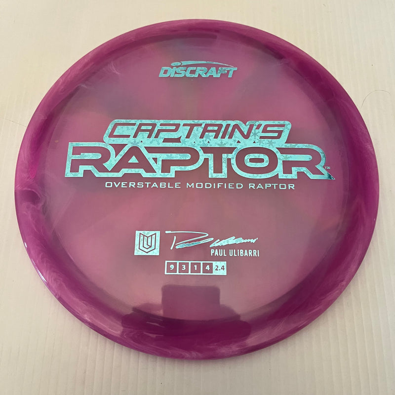 Discraft 2025 Paul Ulibarri Tour Series Swirl Z Captain's Raptor 9/3/1/4