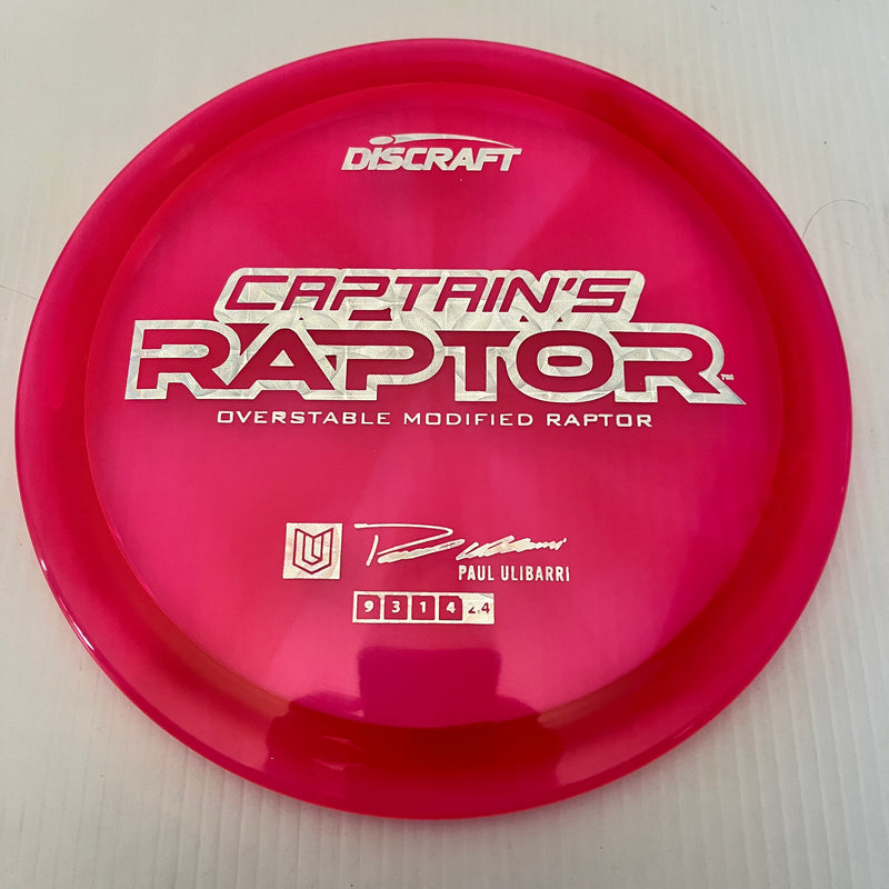 Discraft 2025 Paul Ulibarri Tour Series Swirl Z Captain's Raptor 9/3/1/4