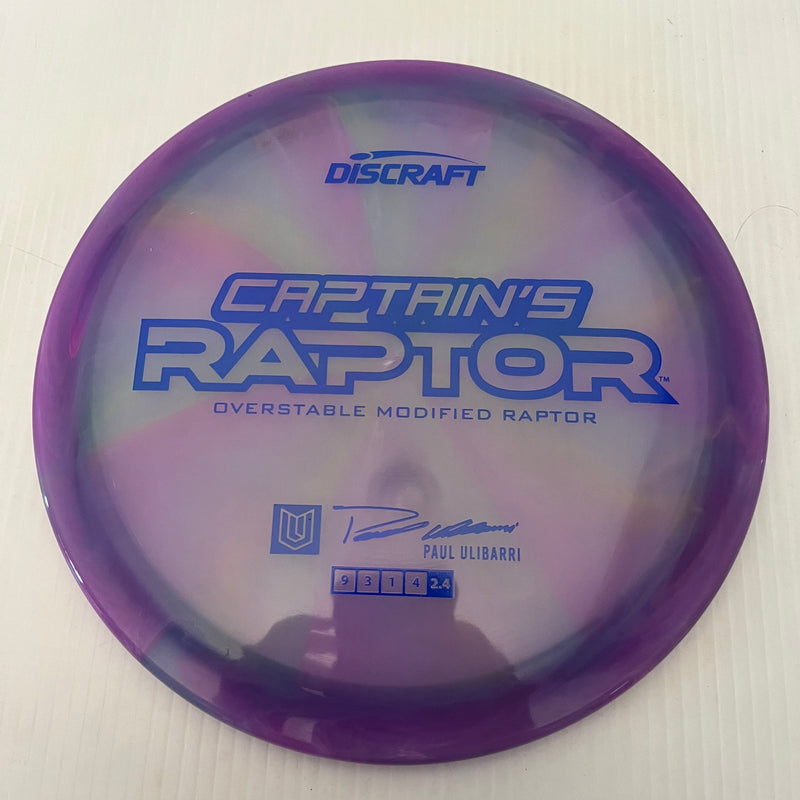 Discraft 2025 Paul Ulibarri Tour Series Swirl Z Captain's Raptor 9/3/1/4