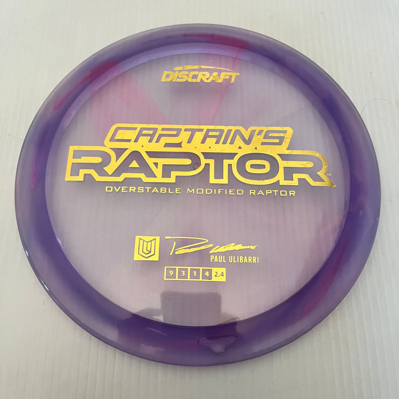 Discraft 2025 Paul Ulibarri Tour Series Swirl Z Captain's Raptor 9/3/1/4