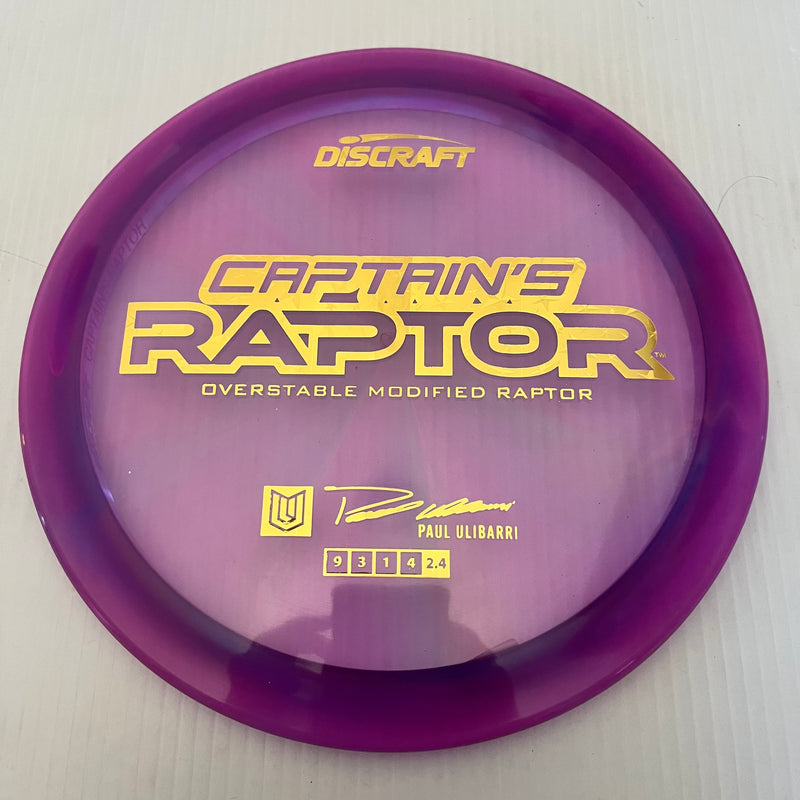 Discraft 2025 Paul Ulibarri Tour Series Swirl Z Captain's Raptor 9/3/1/4