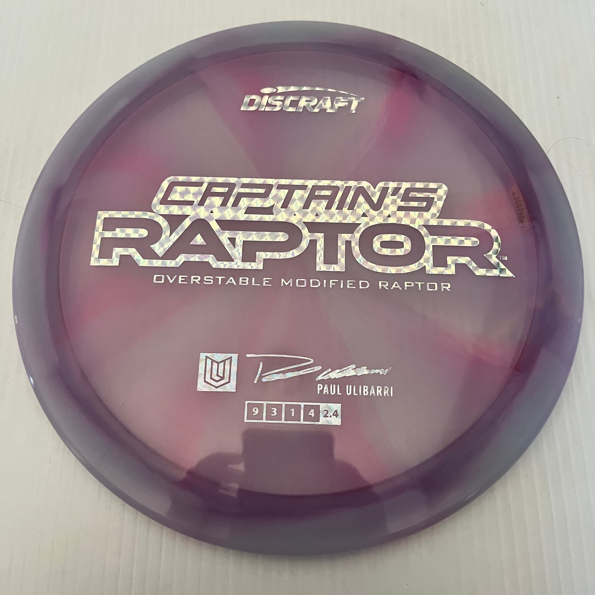 Discraft 2025 Paul Ulibarri Tour Series Swirl Z Captain's Raptor 9/3/1/4