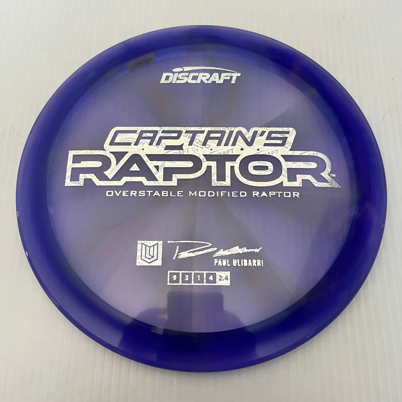 Discraft 2025 Paul Ulibarri Tour Series Swirl Z Captain's Raptor 9/3/1/4