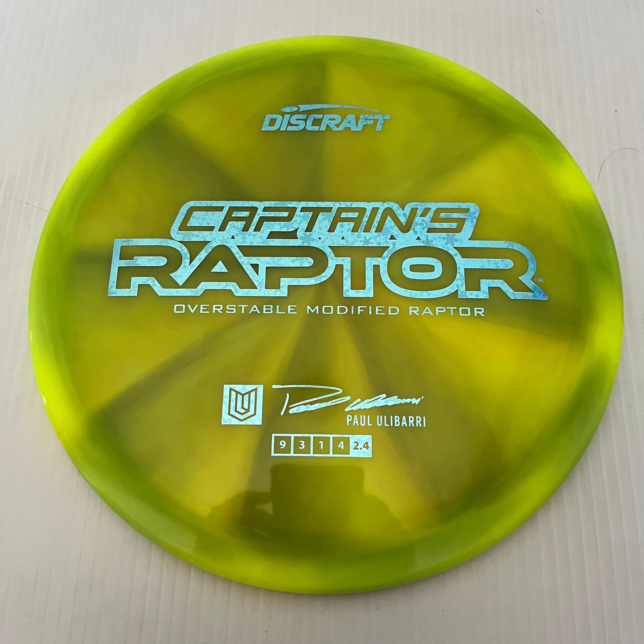Discraft 2025 Paul Ulibarri Tour Series Swirl Z Captain's Raptor 9/3/1/4