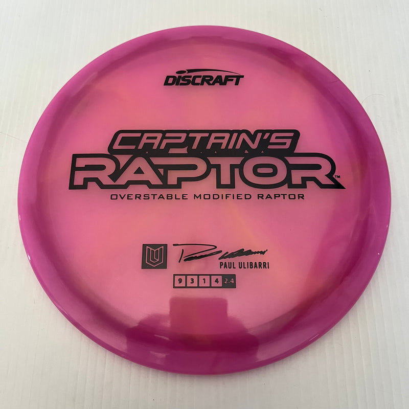 Discraft 2025 Paul Ulibarri Tour Series Swirl Z Captain's Raptor 9/3/1/4