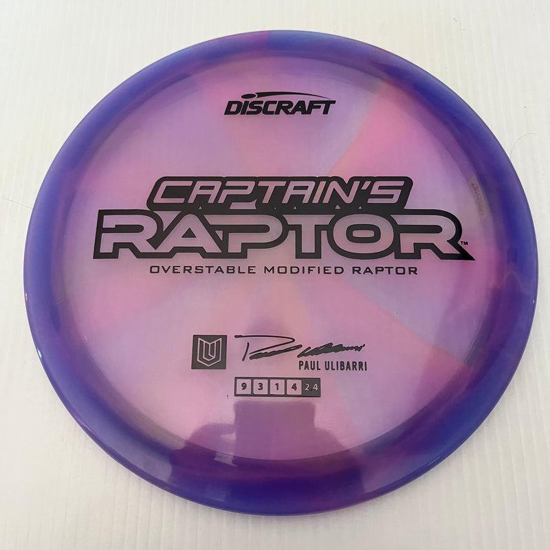 Discraft 2025 Paul Ulibarri Tour Series Swirl Z Captain's Raptor 9/3/1/4