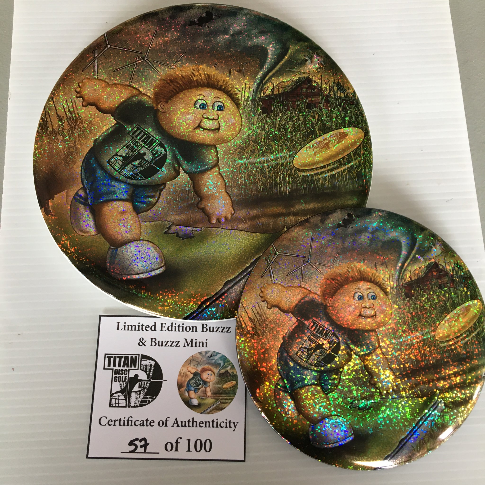 Discraft Michael Barnards's Titan Disc Golf "All Weather Buzzz" Limited Edition Full Foil Buzzz + Mini Buzzz Set