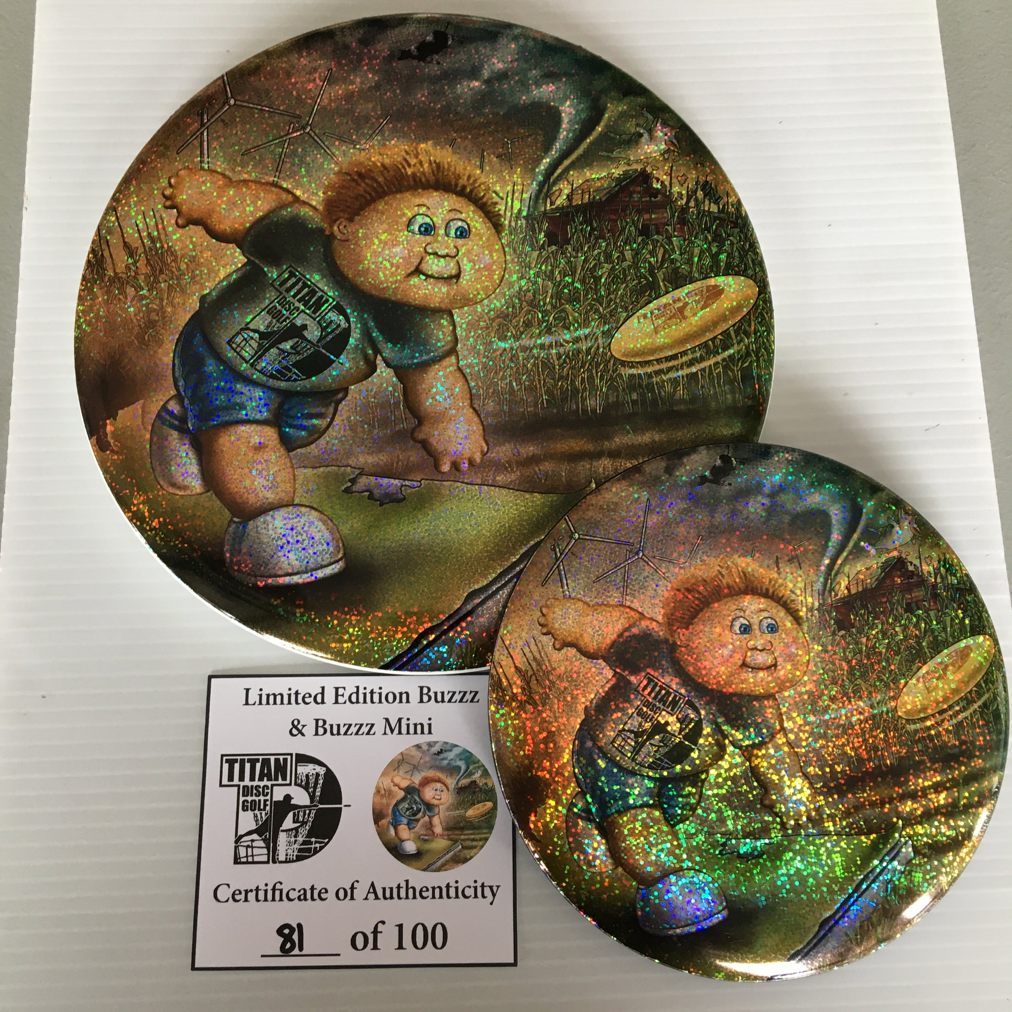 Discraft Michael Barnards's Titan Disc Golf "All Weather Buzzz" Limited Edition Full Foil Buzzz + Mini Buzzz Set