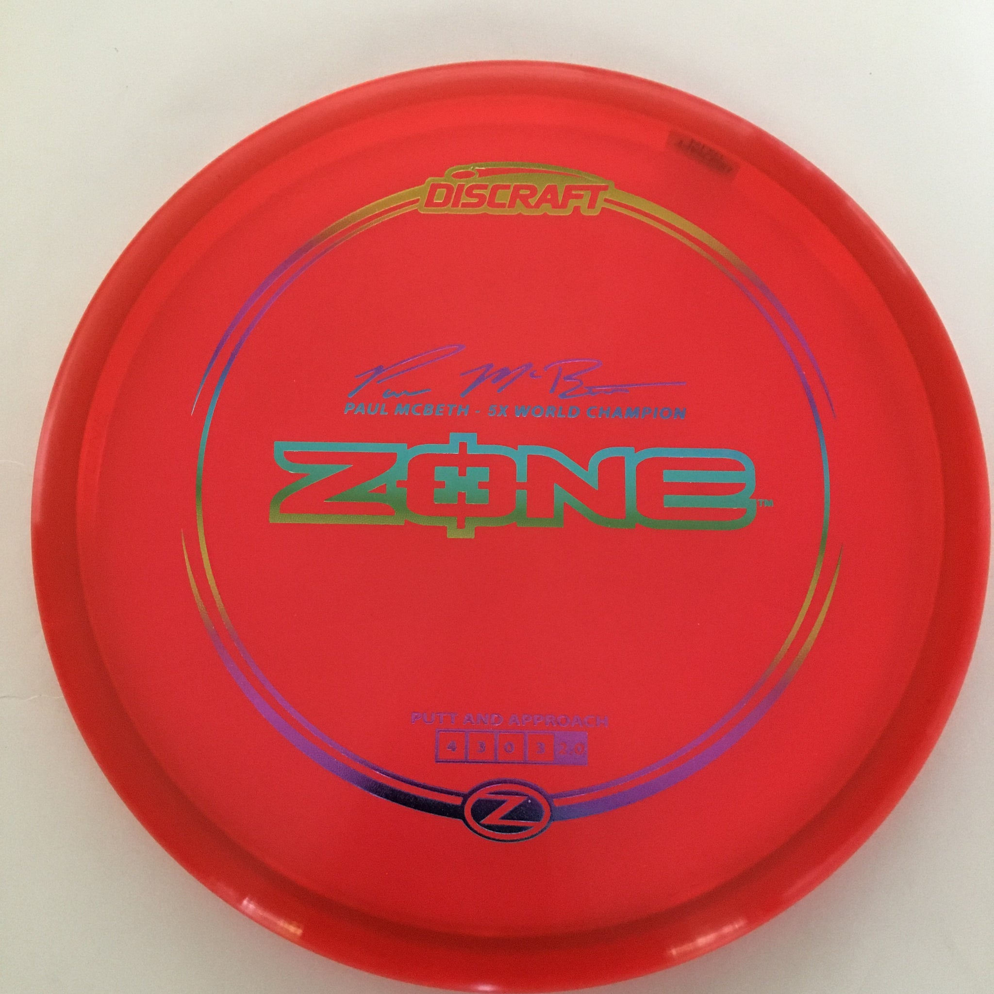 Discraft Paul McBeth 5x Z Zone 4/3/0/3 (173-174g)
