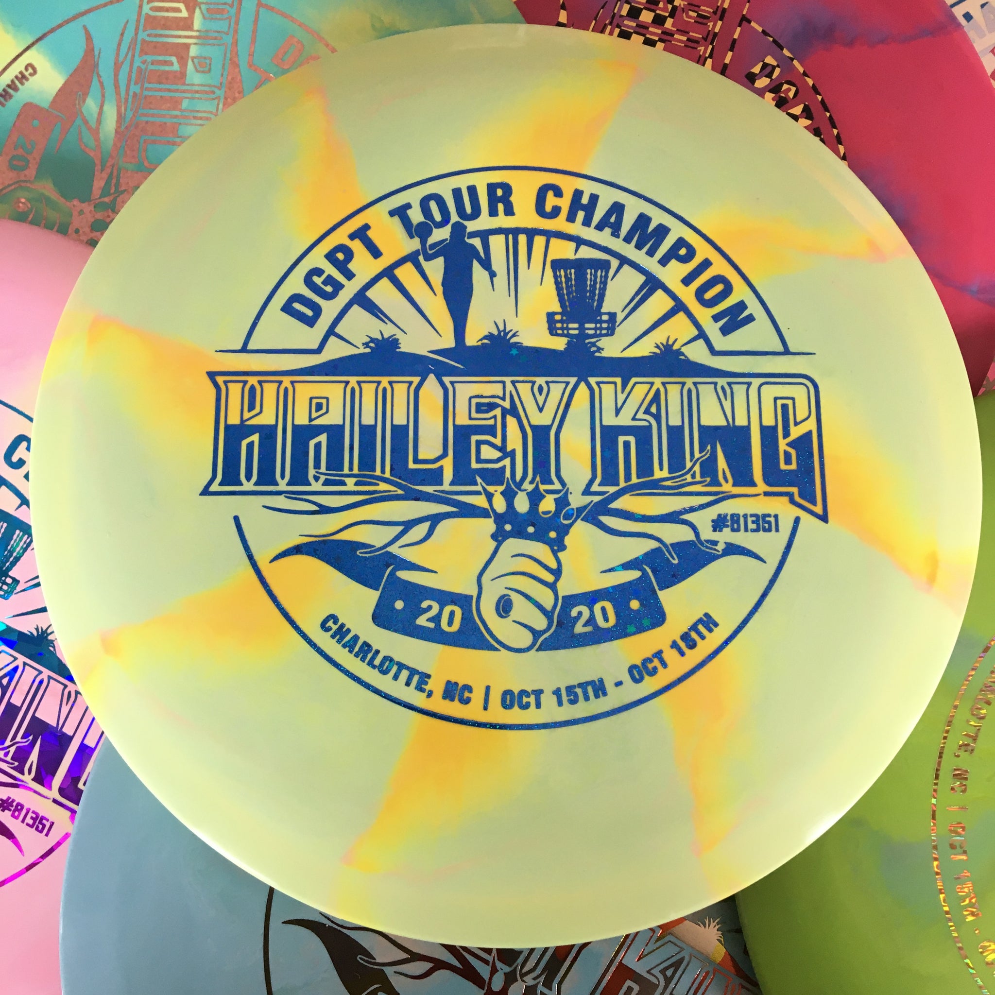 Discraft Limited Edition Hailey King DGPT Tour Champion Swirly ESP Stalker 7/5/-1/2