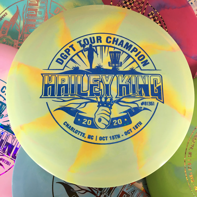 Discraft Limited Edition Hailey King DGPT Tour Champion Swirly ESP Stalker 7/5/-1/2