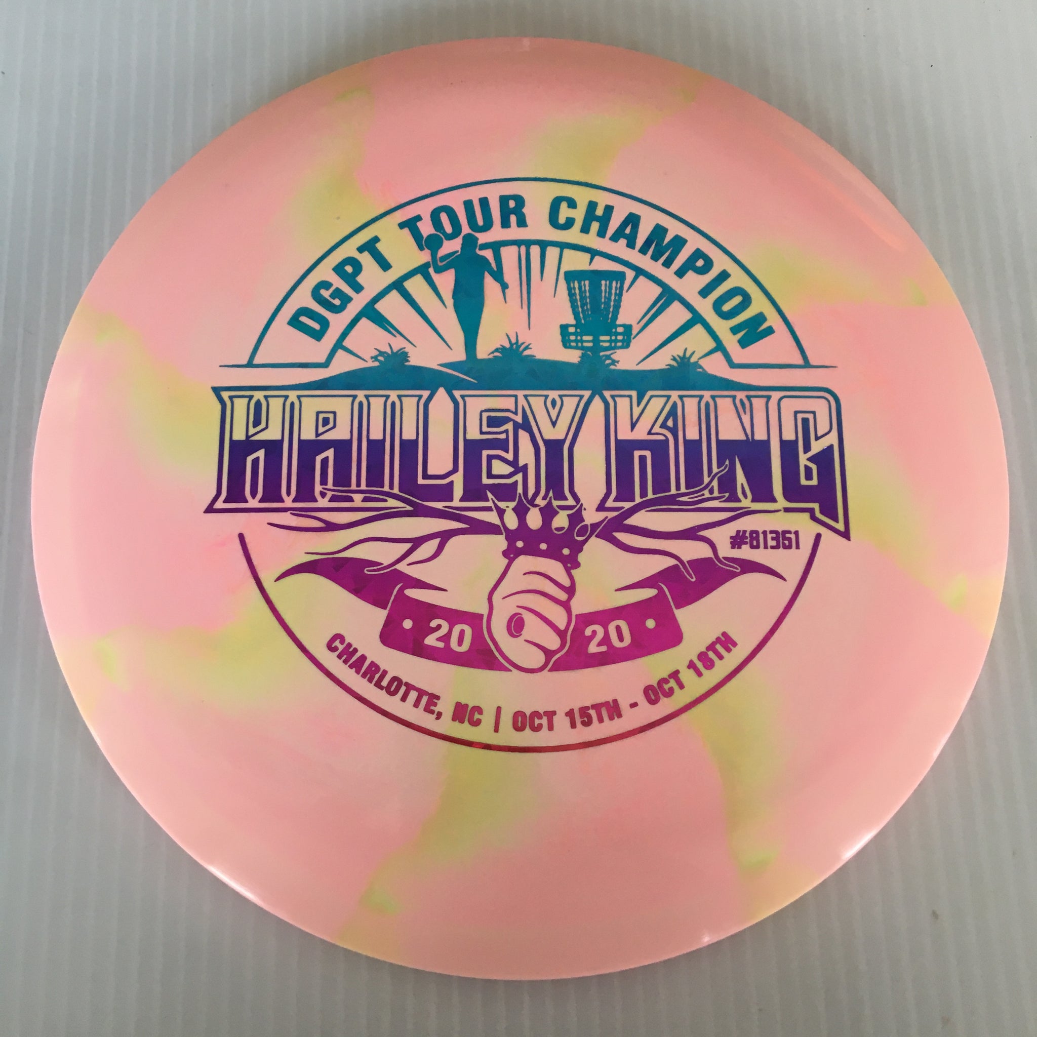 Discraft Limited Edition Hailey King DGPT Tour Champion Swirly ESP Stalker 7/5/-1/2