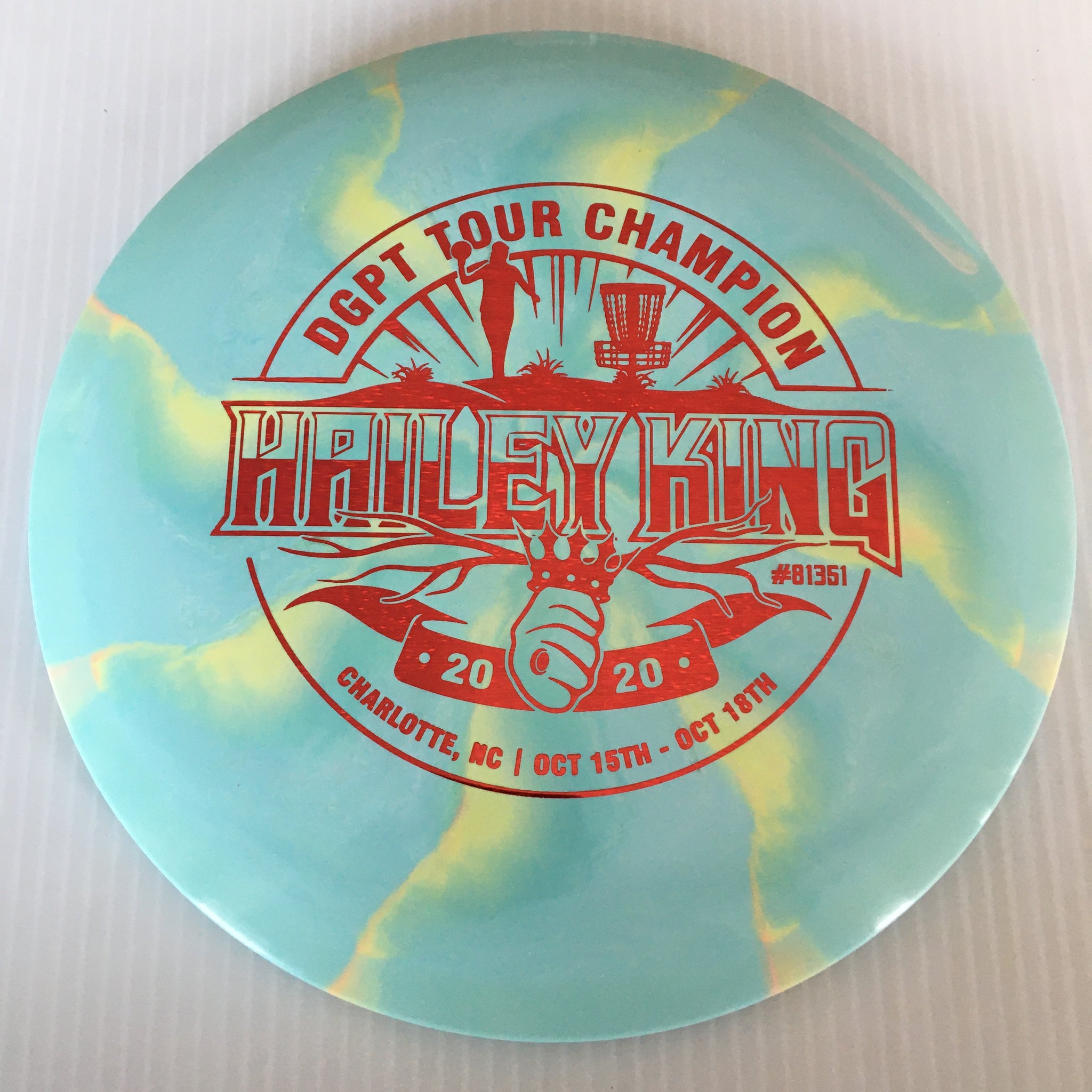 Discraft Limited Edition Hailey King DGPT Tour Champion Swirly ESP Stalker 7/5/-1/2