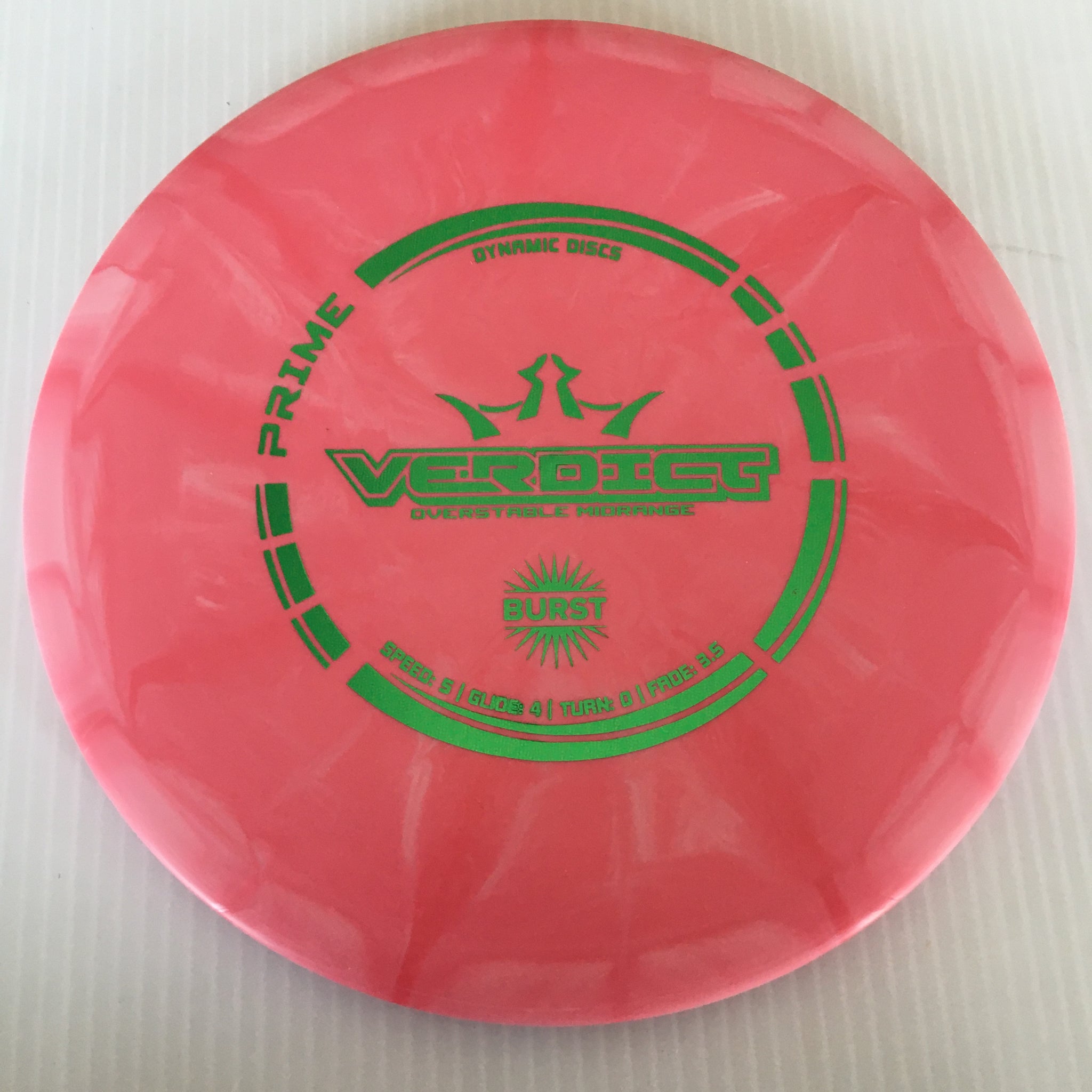 Dynamic Discs Prime Burst Verdict 5/4/0/3.5