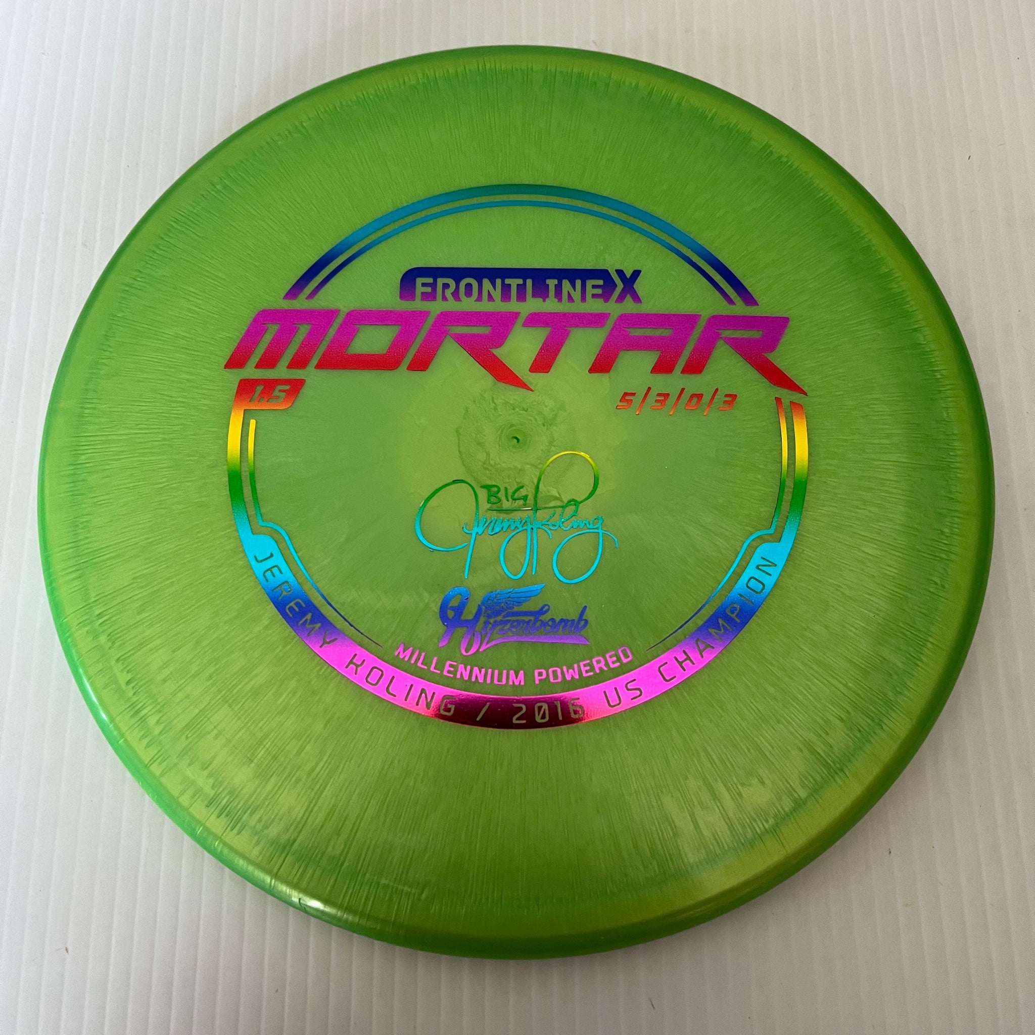 Millennium Discs 1.5 Big Jerm Hyzerbomb FrontlineX Mortar 5/3/0/3
