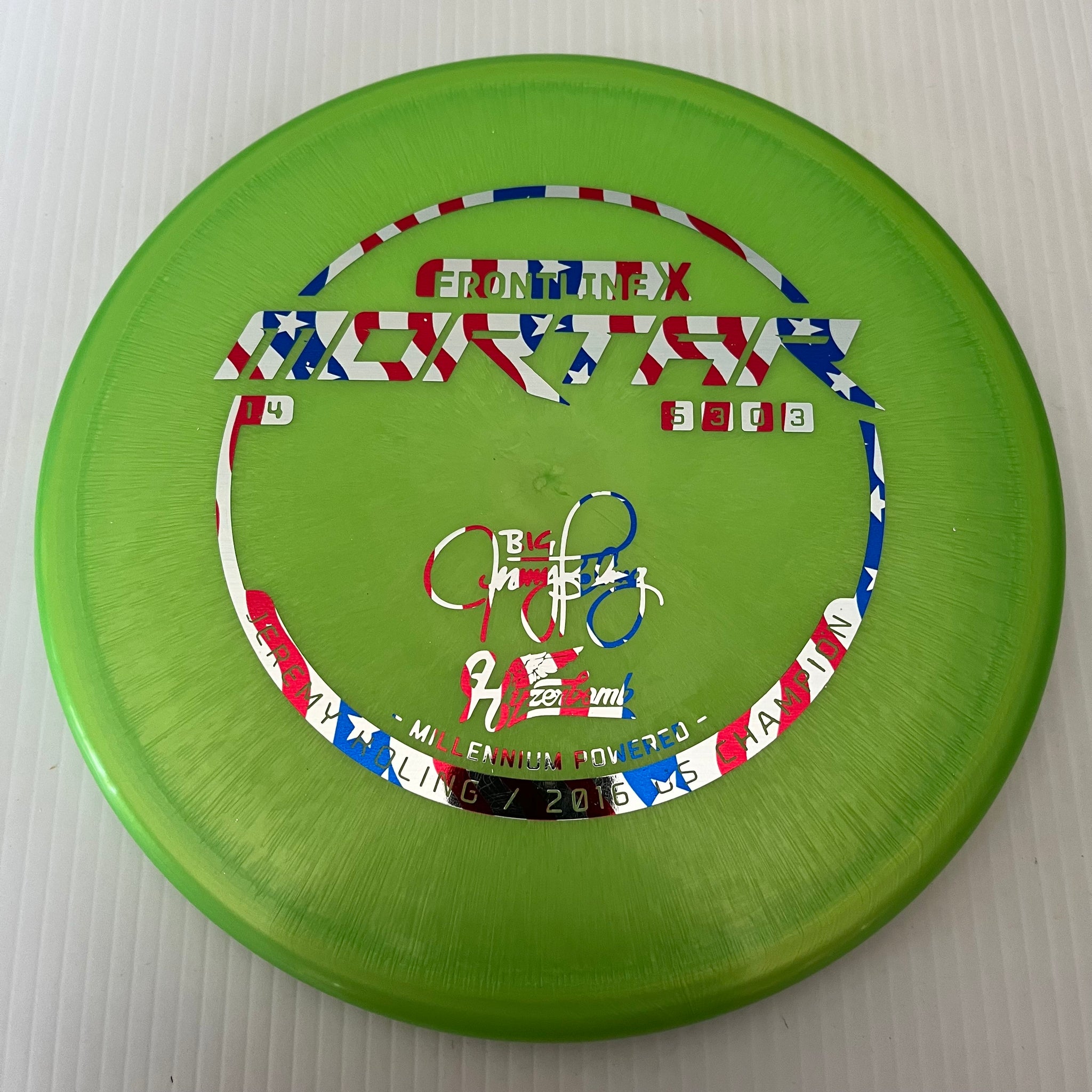 Millennium Discs 1.4 Big Jerm Hyzerbomb FrontlineX Mortar 5/3/0/3