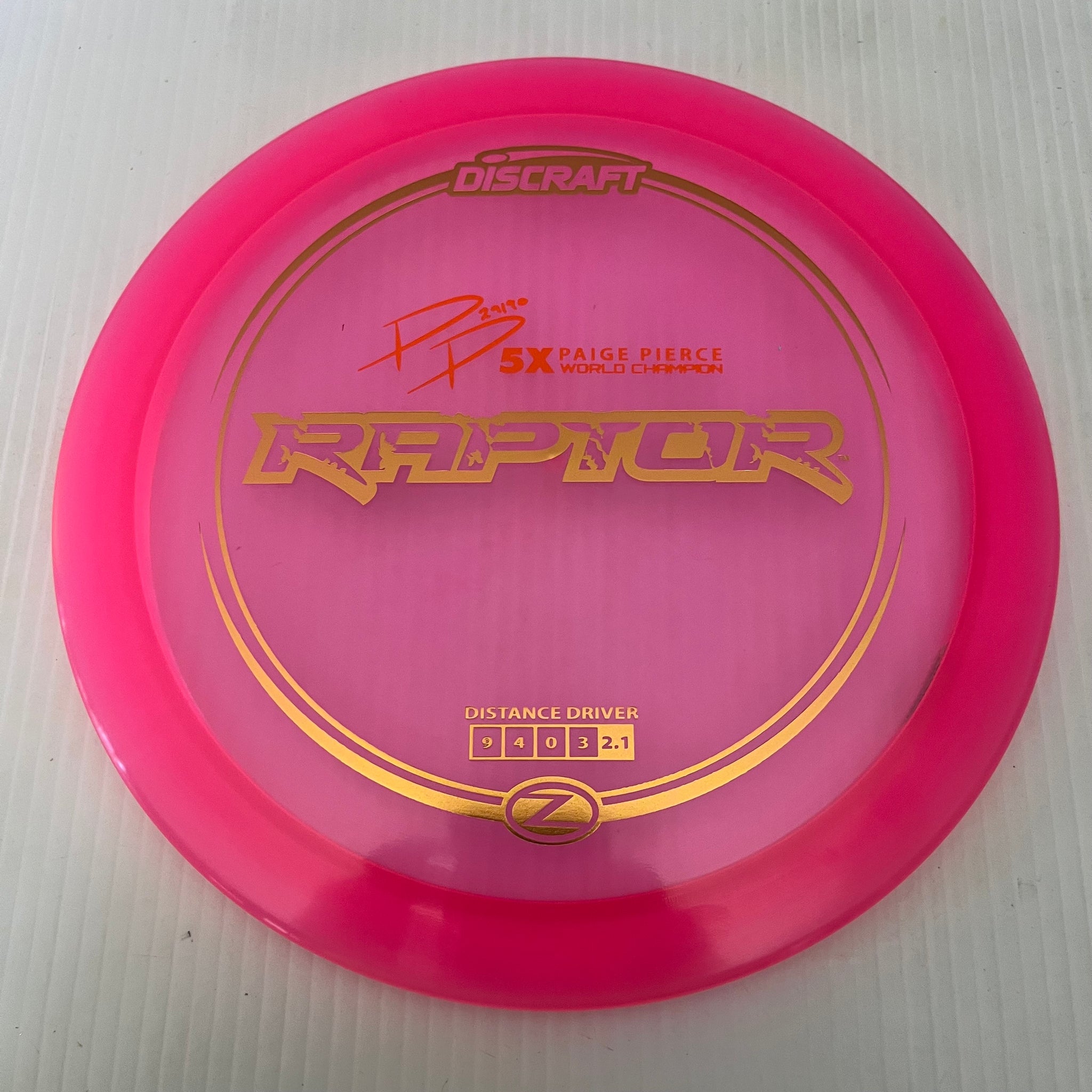 Discraft 5x Paige Pierce Z Raptor 9/4/0/3