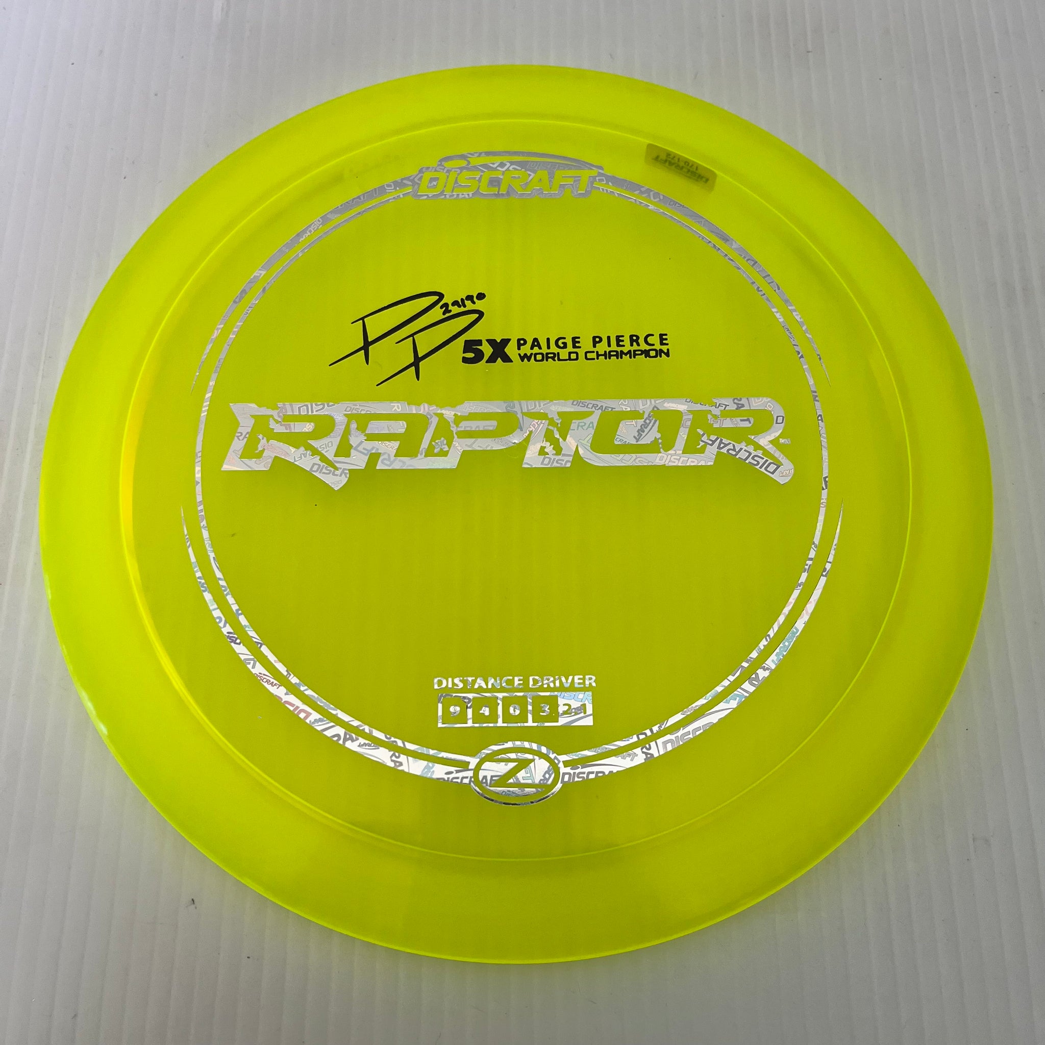Discraft 5x Paige Pierce Z Raptor 9/4/0/3