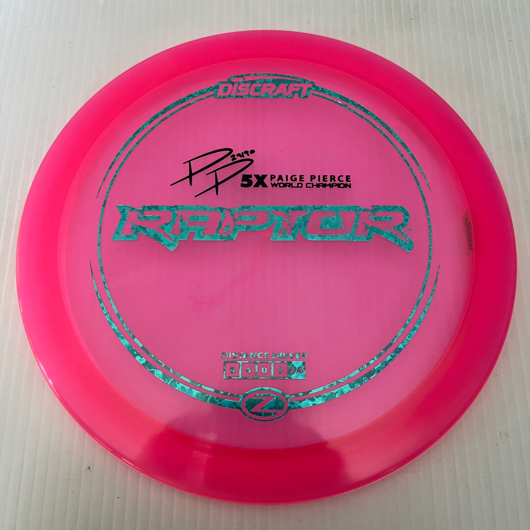 Discraft 5x Paige Pierce Z Raptor 9/4/0/3