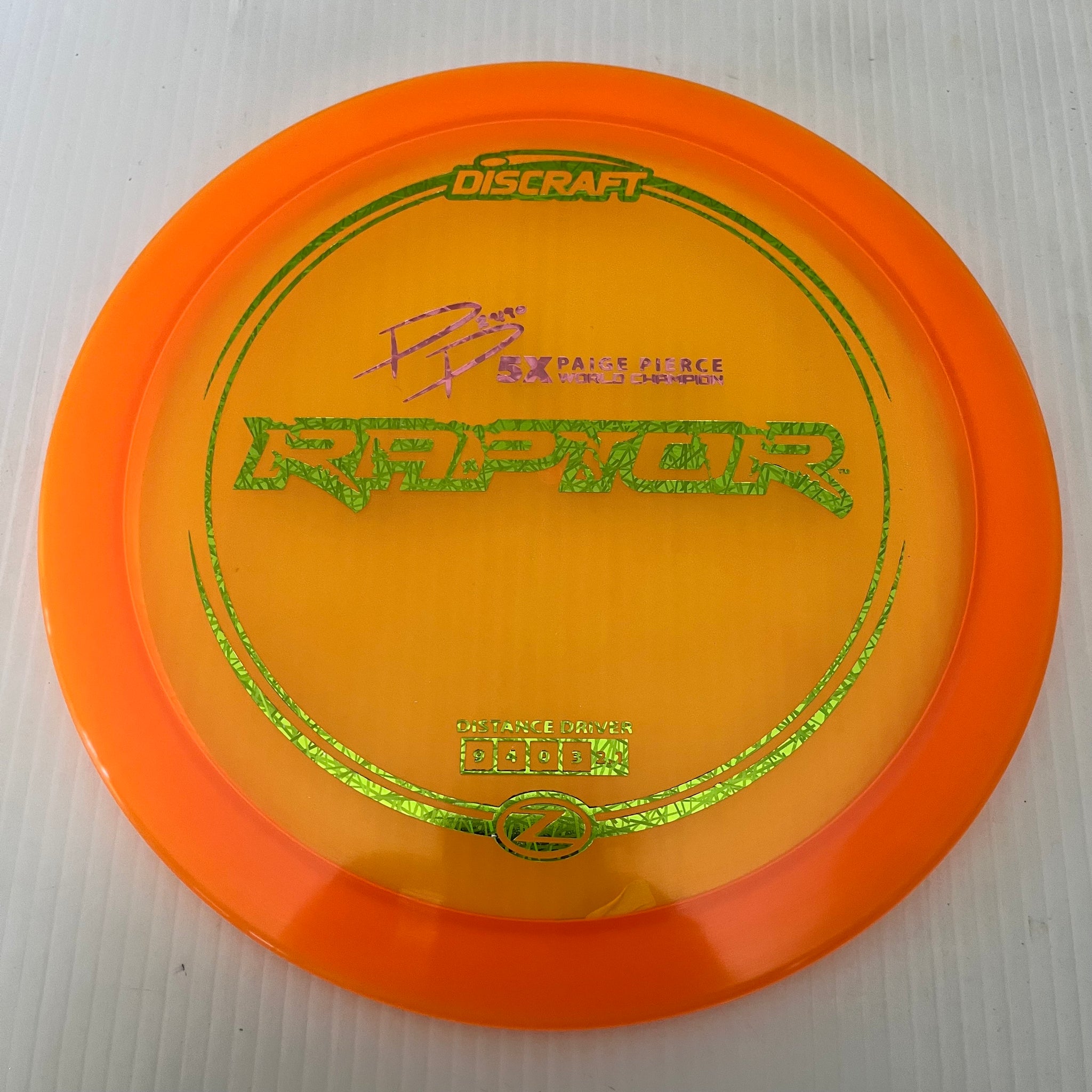 Discraft 5x Paige Pierce Z Raptor 9/4/0/3