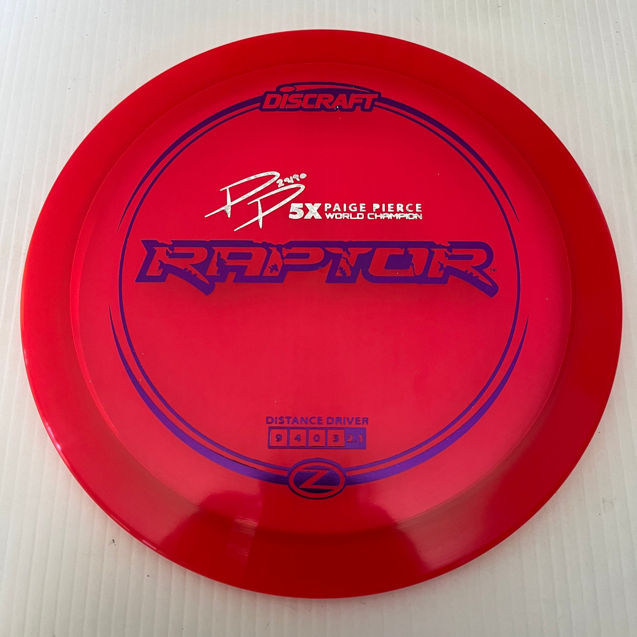 Discraft 5x Paige Pierce Z Raptor 9/4/0/3