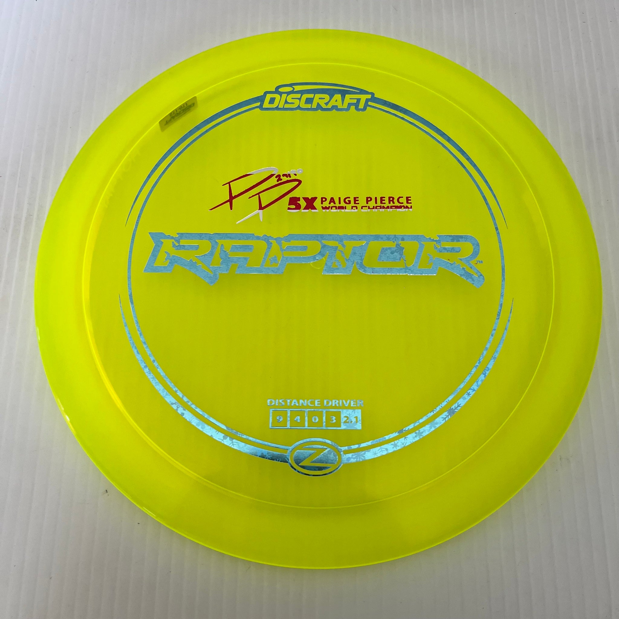 Discraft 5x Paige Pierce Z Raptor 9/4/0/3