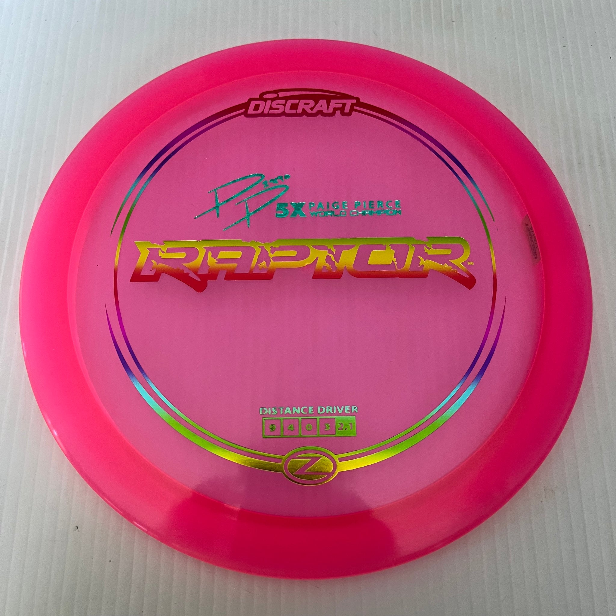 Discraft 5x Paige Pierce Z Raptor 9/4/0/3