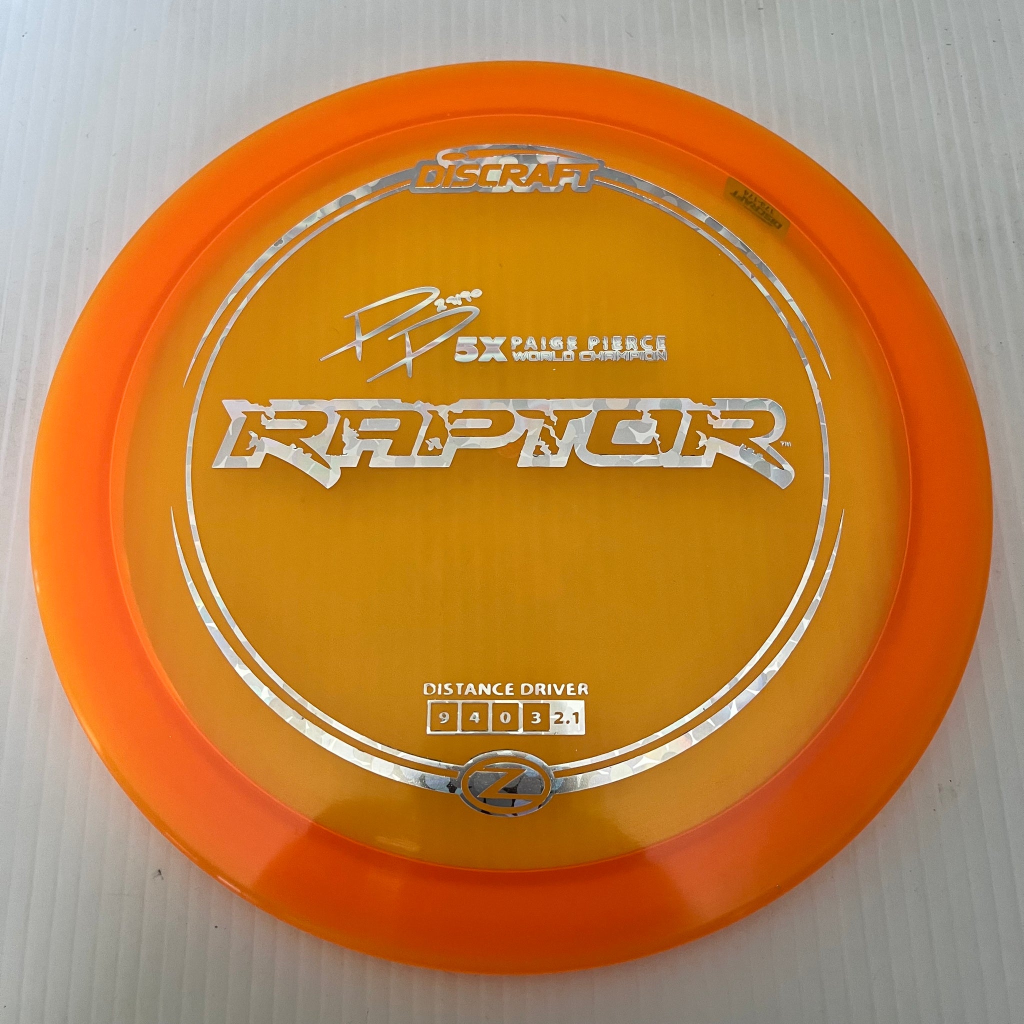 Discraft 5x Paige Pierce Z Raptor 9/4/0/3