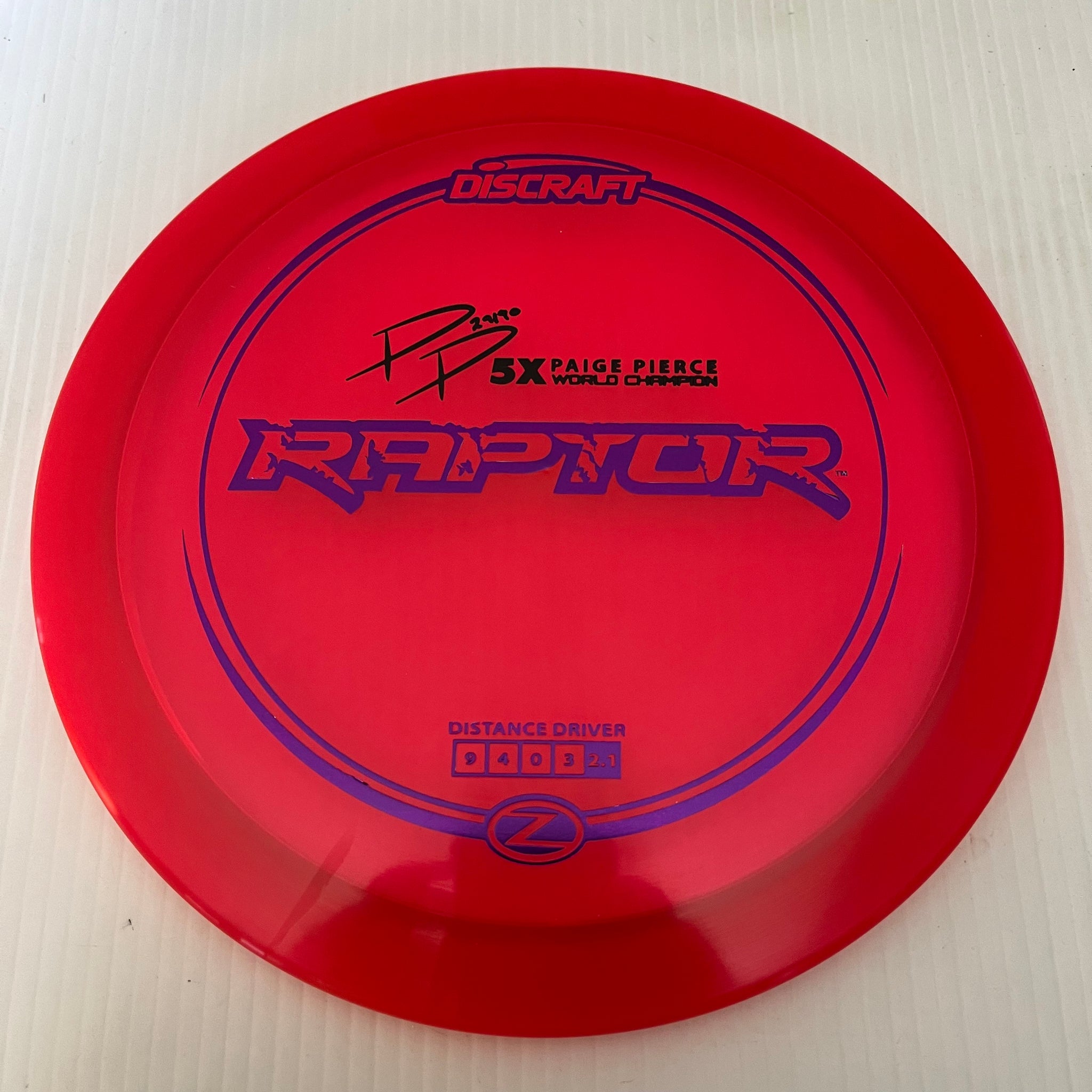 Discraft 5x Paige Pierce Z Raptor 9/4/0/3