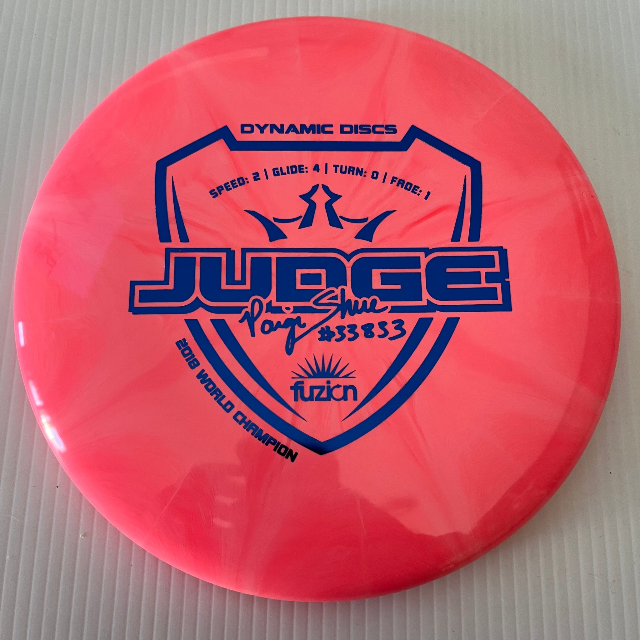Dynamic Discs Paige Shue Fuzion Burst Judge 2/4/0/1