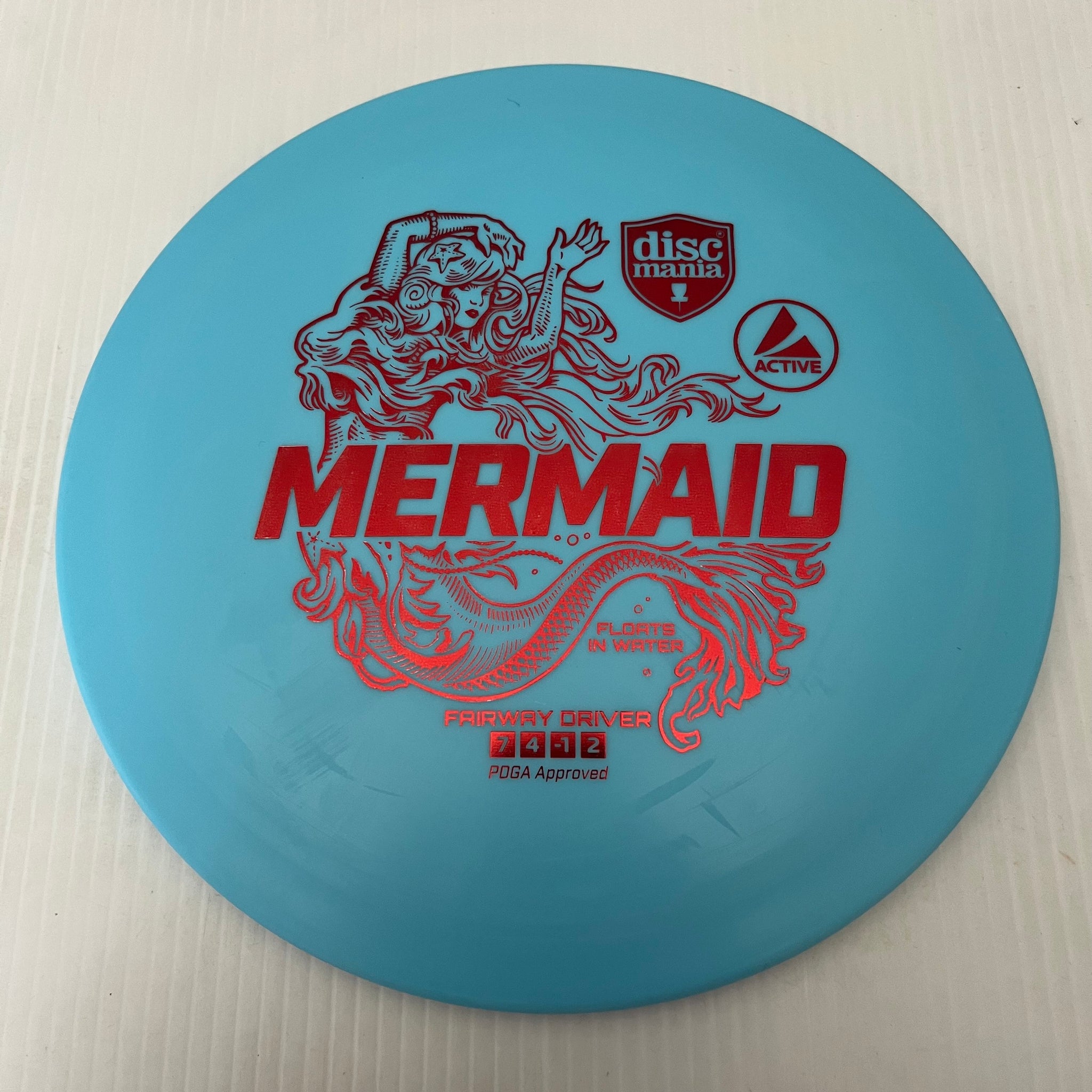 Discmania Active Line Mermaid Floats in Water 7/4/-1/2