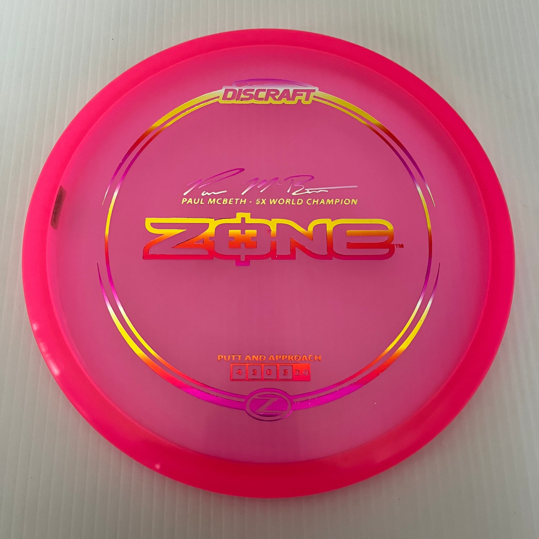 Discraft Paul McBeth 5x Z Zone 4/3/0/3 (173-174g)