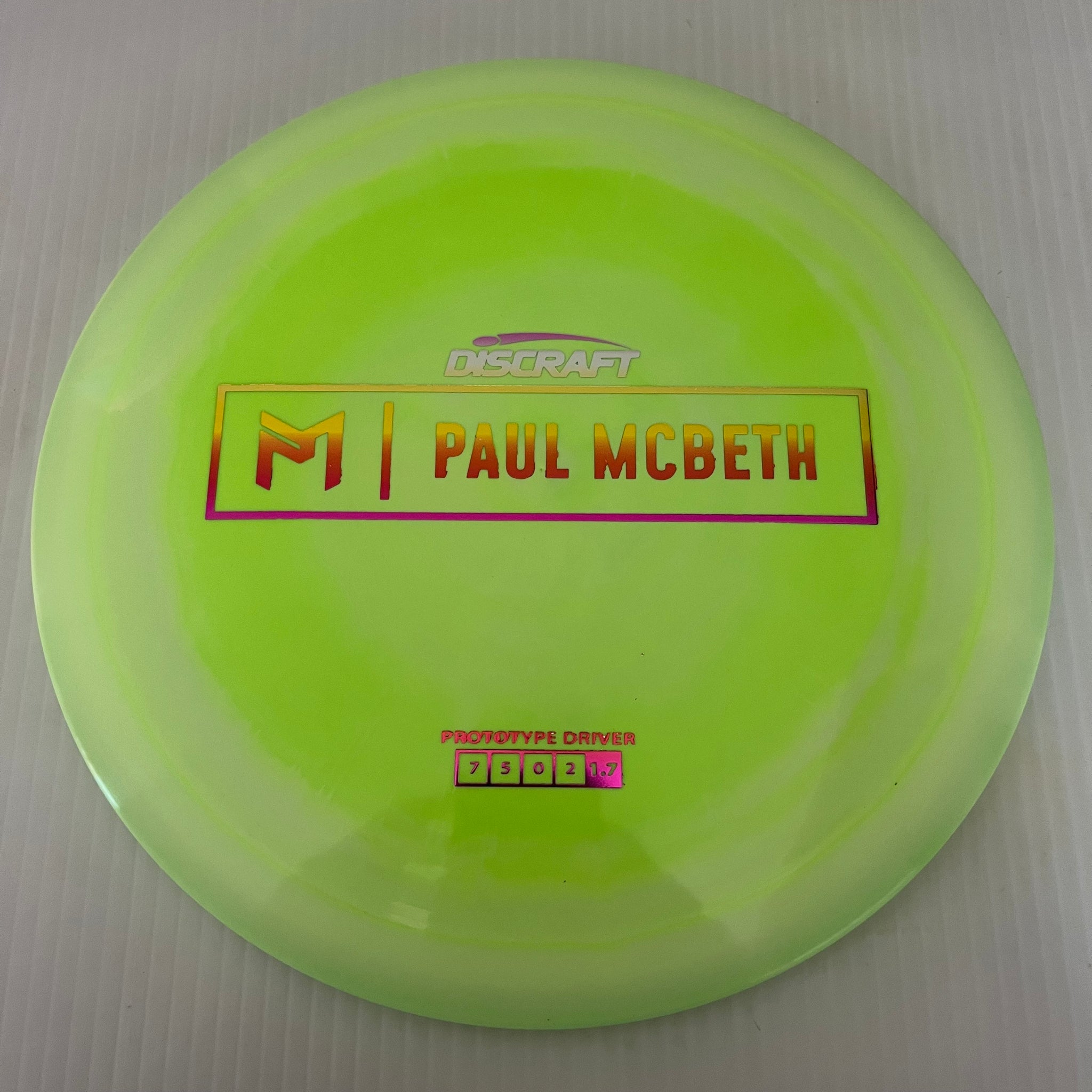 Discraft Paul McBeth Prototype Swirly ESP Athena 7/5/0/2