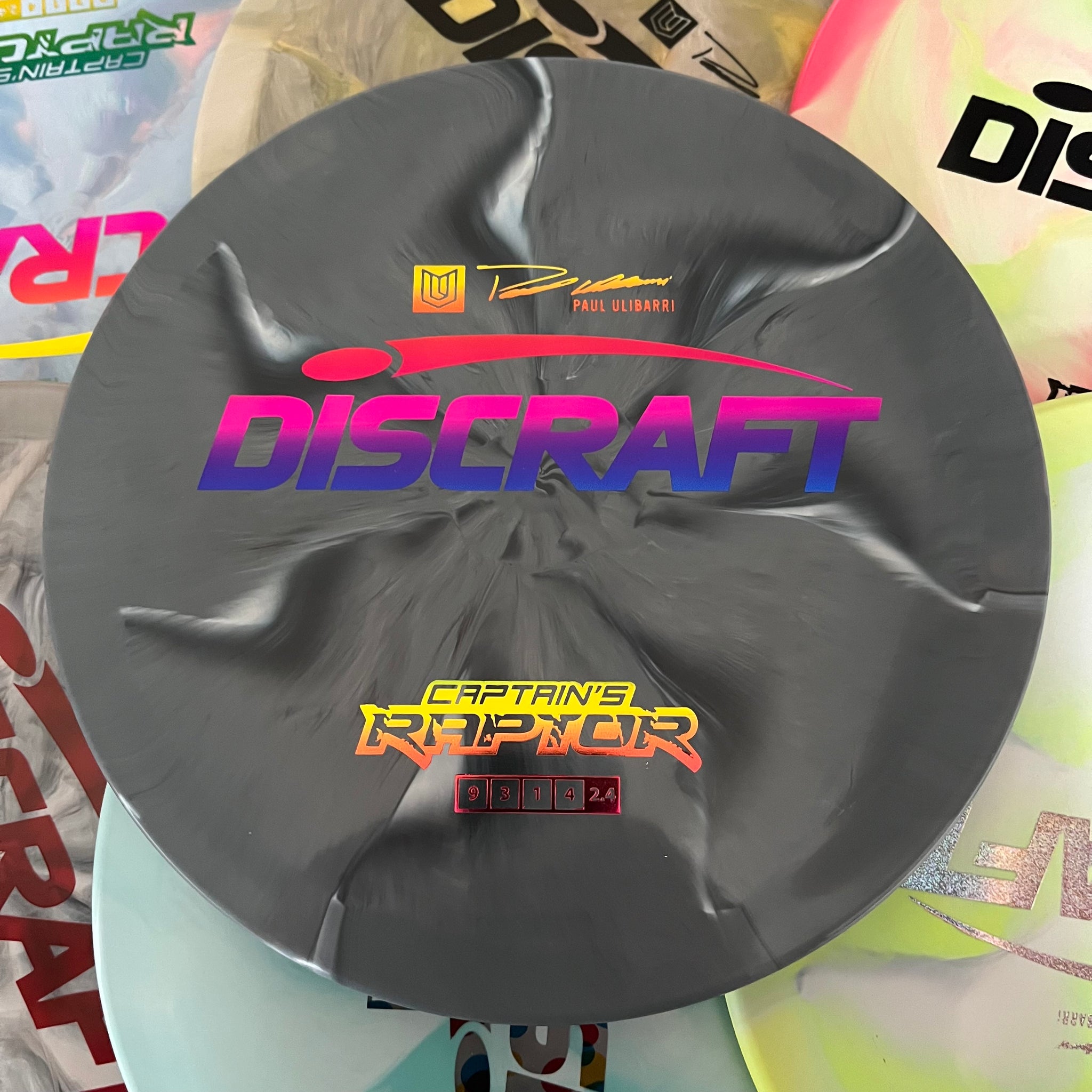 Discraft 2023 Paul Ulibarri Swirly ESP Captain's Raptor 9/3/1/4 (Maxweight)