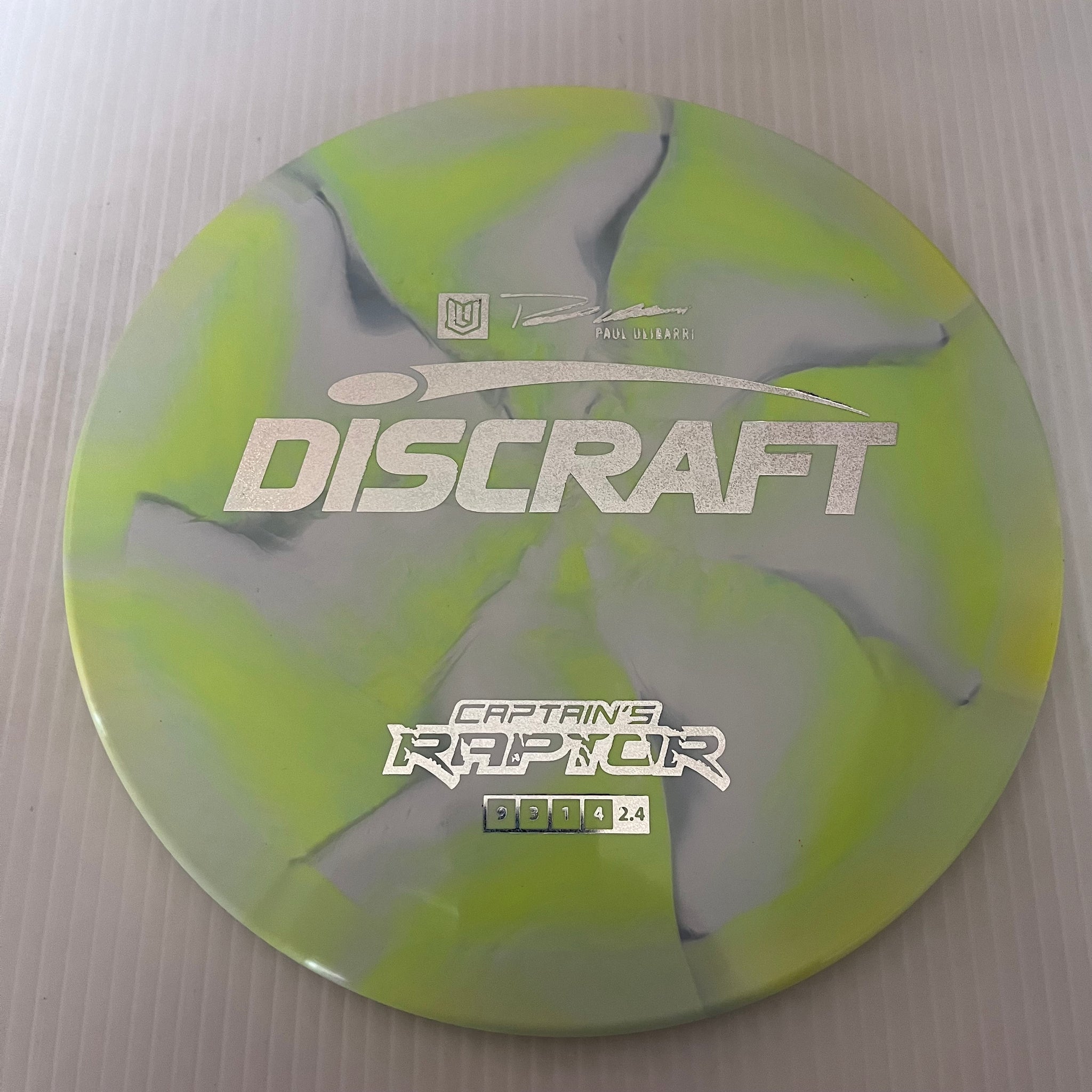 Discraft 2023 Paul Ulibarri Swirly ESP Captain's Raptor 9/3/1/4 (Maxweight)
