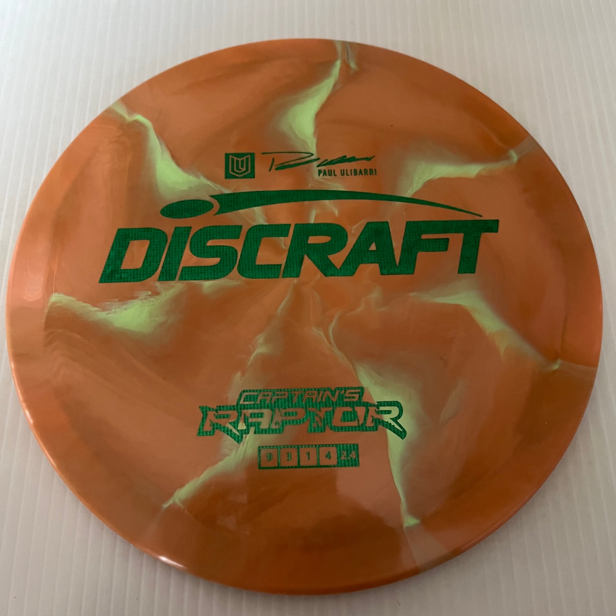 Discraft 2023 Paul Ulibarri Swirly ESP Captain's Raptor 9/3/1/4 (Maxweight)