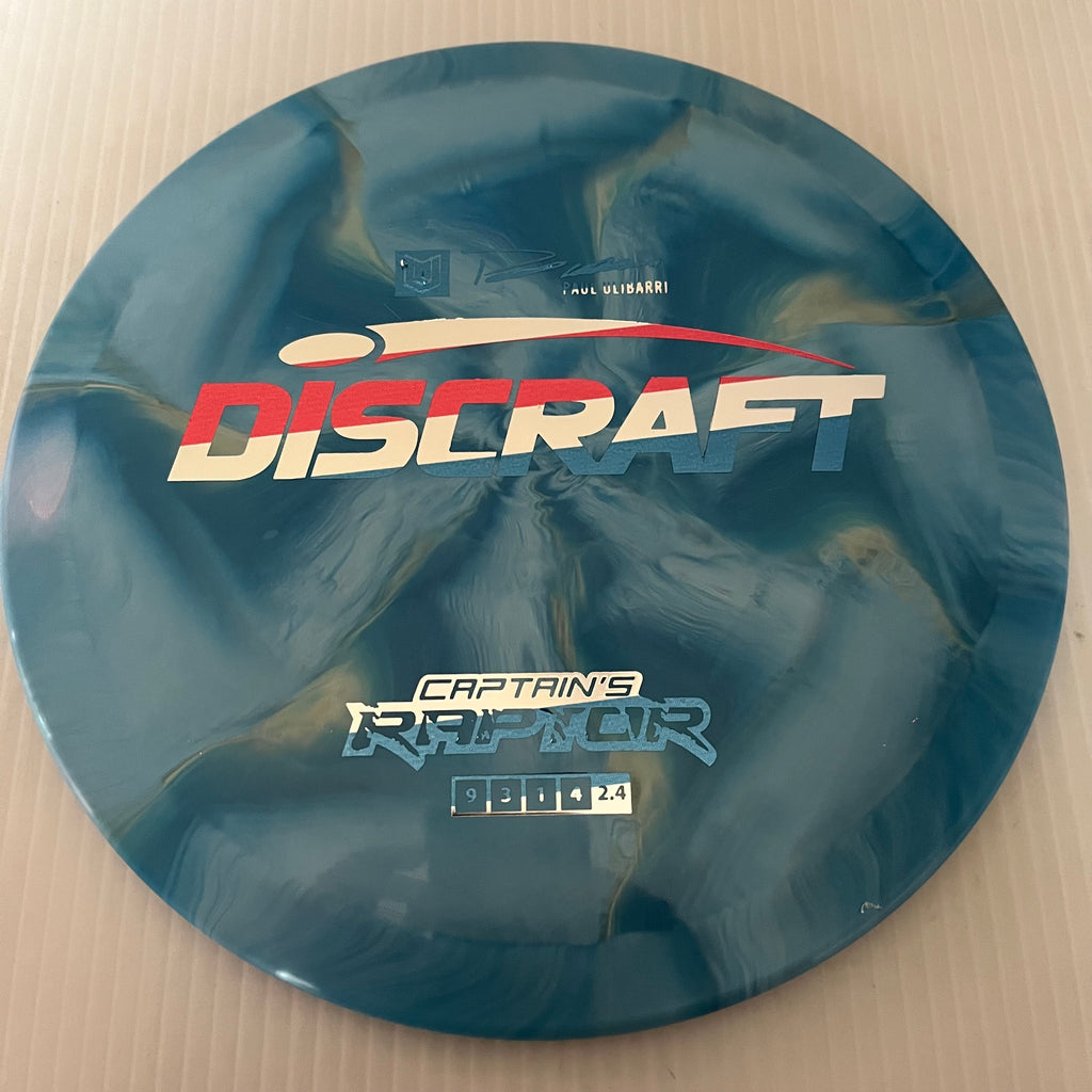 Discraft 2023 Paul Ulibarri Swirly ESP Captain's Raptor 9/3/1/4 (Maxweight)
