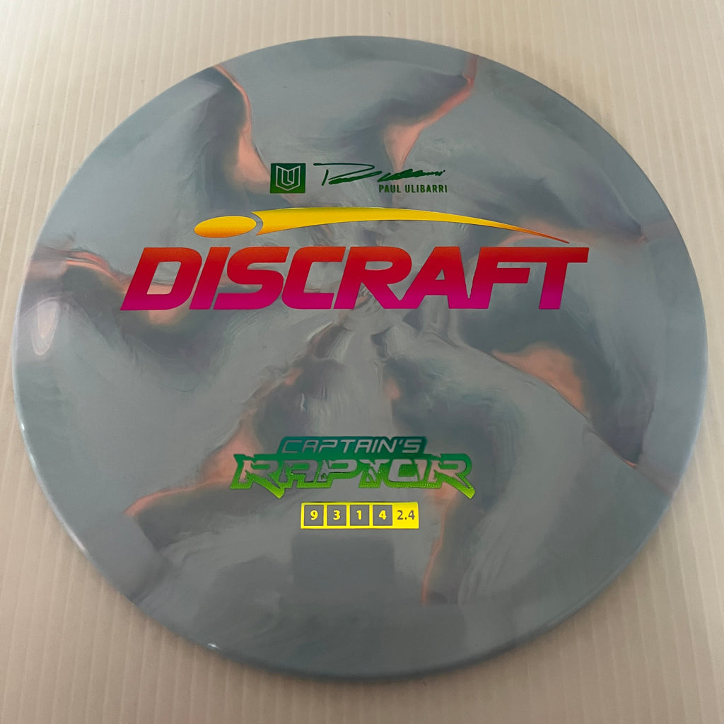 Discraft 2023 Paul Ulibarri Swirly ESP Captain's Raptor 9/3/1/4 (Maxweight)