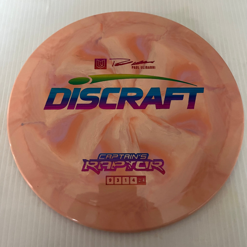 Discraft 2023 Paul Ulibarri Swirly ESP Captain's Raptor 9/3/1/4 (Maxweight)