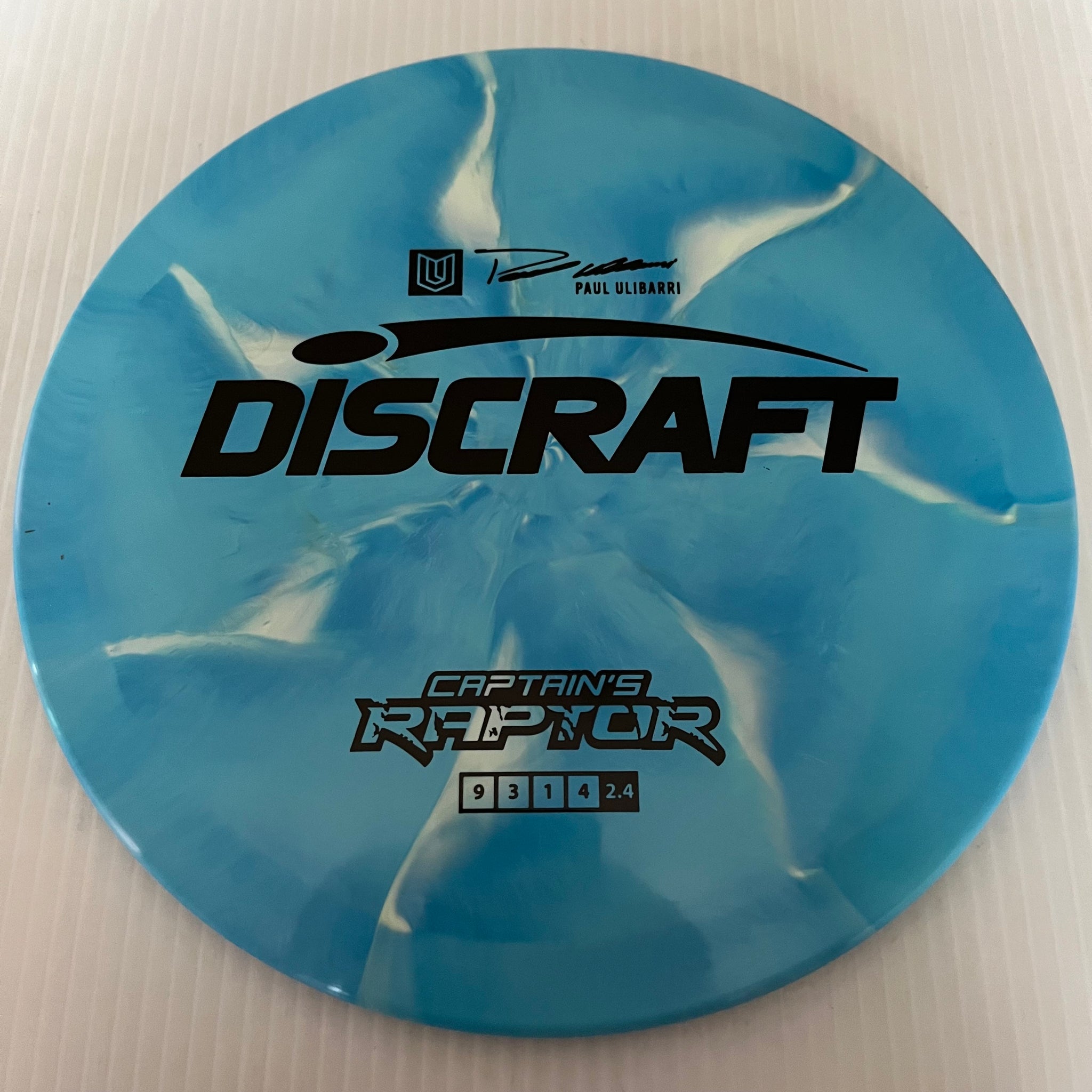 Discraft 2023 Paul Ulibarri Swirly ESP Captain's Raptor 9/3/1/4 (Maxweight)