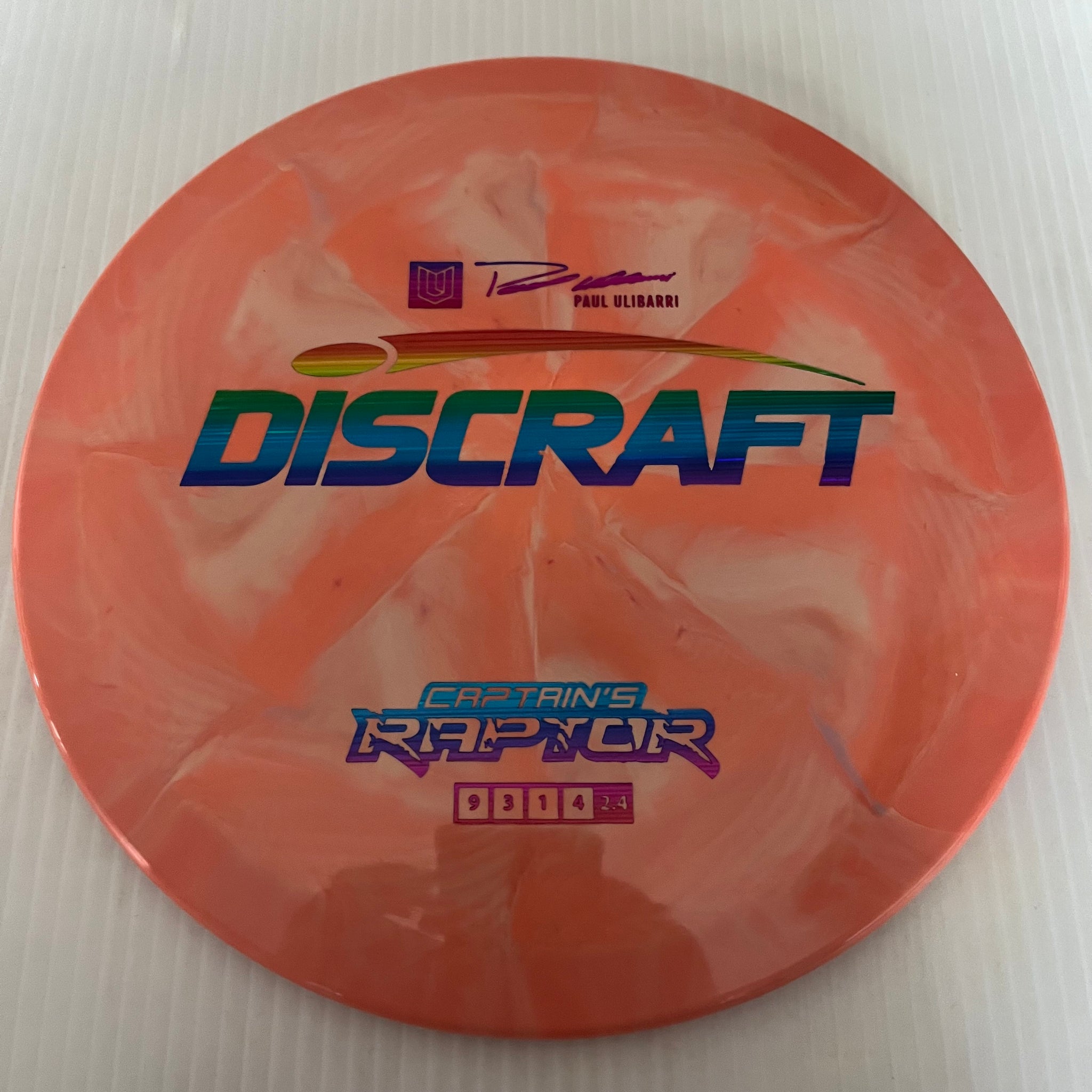 Discraft 2023 Paul Ulibarri Swirly ESP Captain's Raptor 9/3/1/4 (Maxweight)