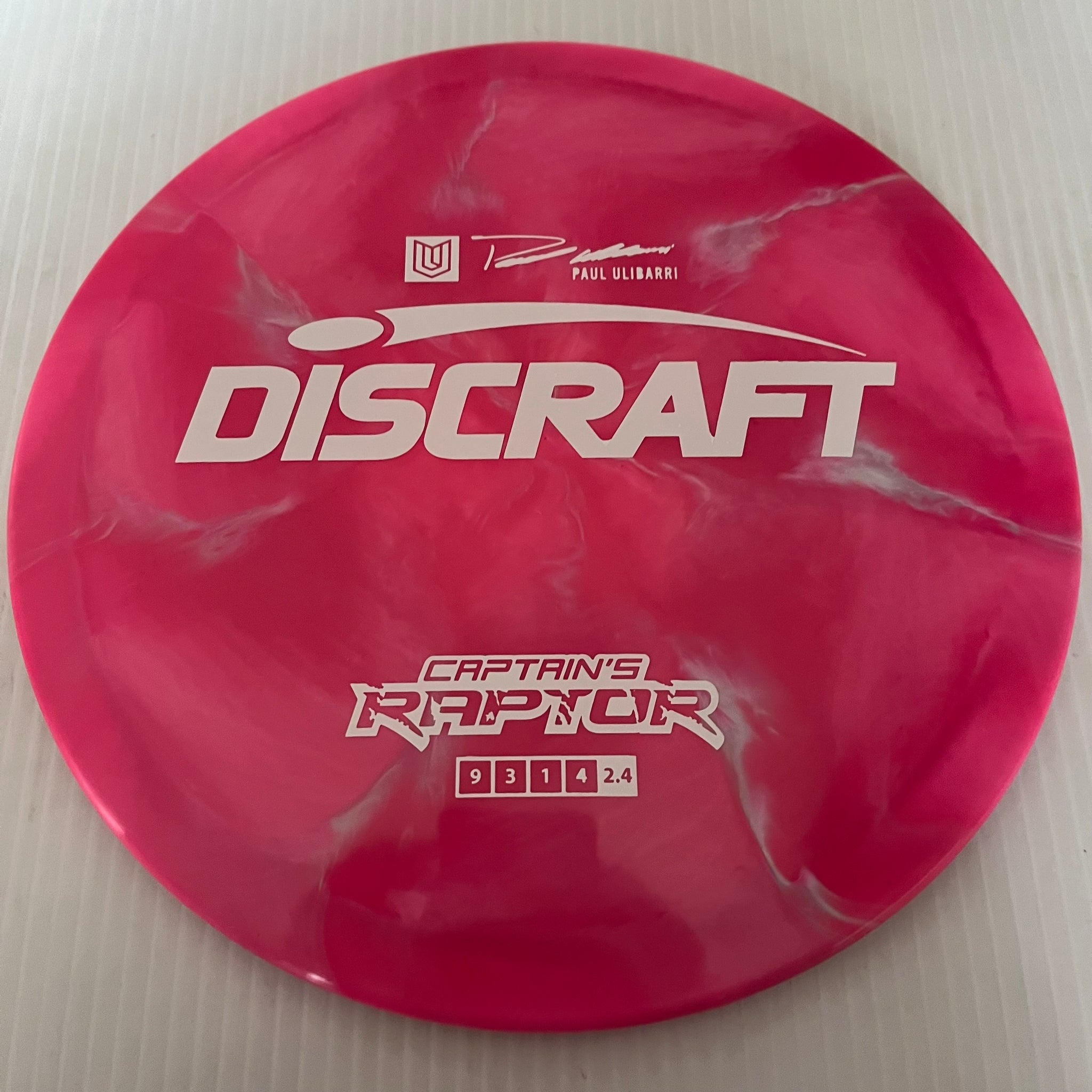 Discraft 2023 Paul Ulibarri Swirly ESP Captain's Raptor 9/3/1/4 (Maxweight)