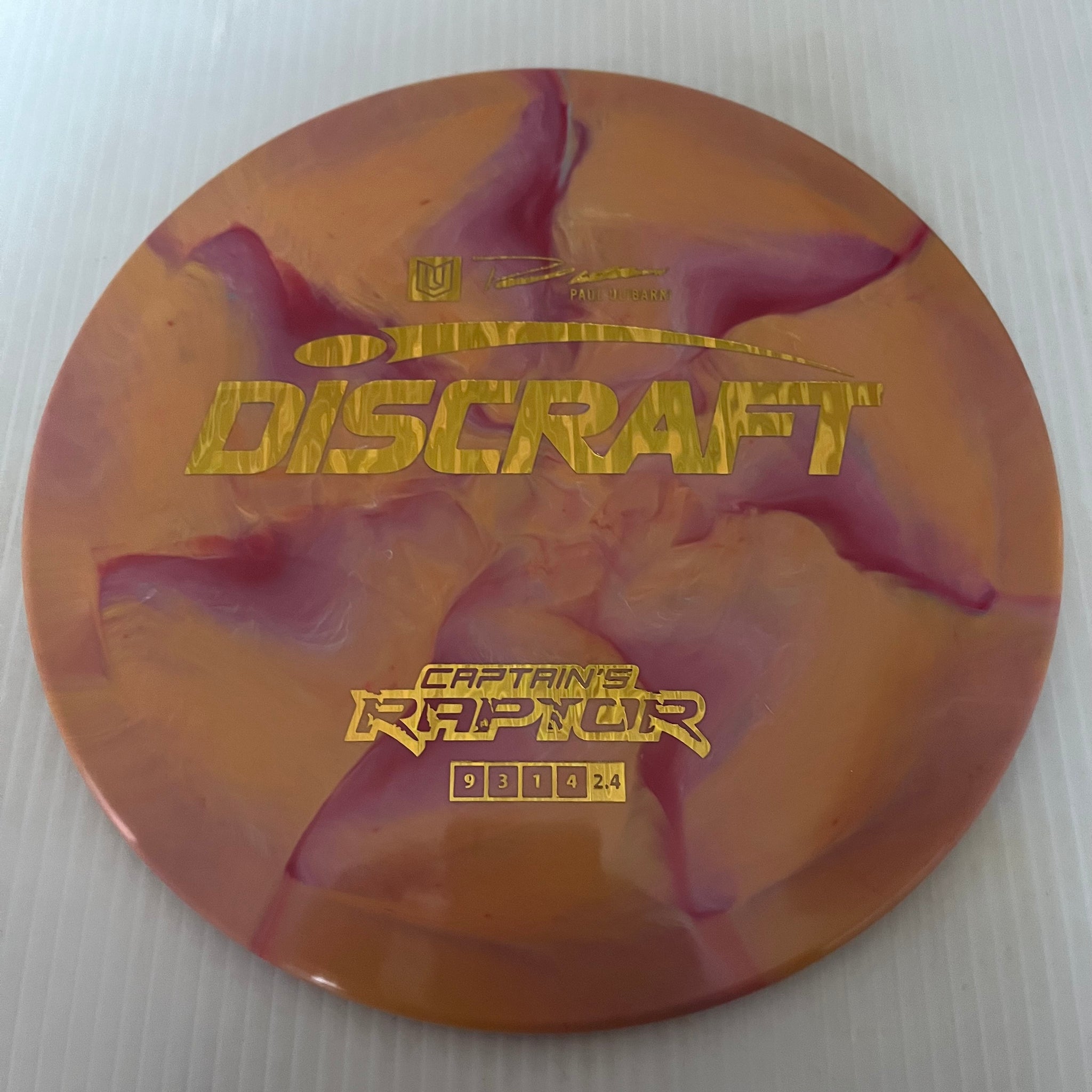 Discraft 2023 Paul Ulibarri Swirly ESP Captain's Raptor 9/3/1/4 (Maxweight)
