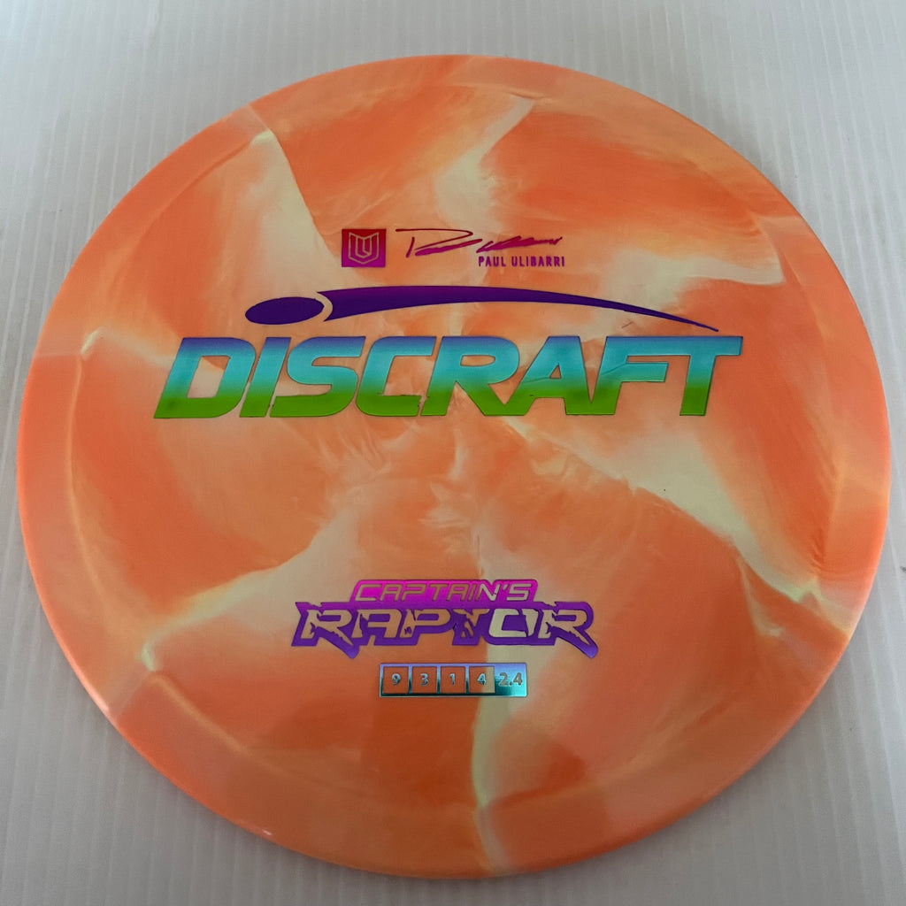 Discraft 2023 Paul Ulibarri Swirly ESP Captain's Raptor 9/3/1/4 (Maxweight)